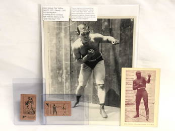 Jack Johnson & James Jeffries Boxing Memoribilia - Jack