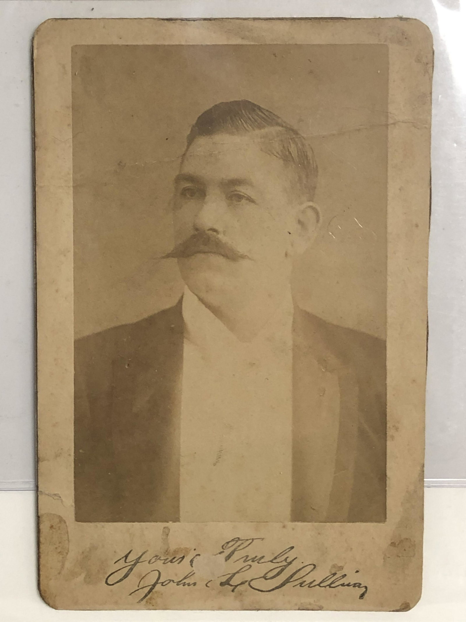 Ca.1890 John L. Sullivan Boxing Cabinet Card - Printed (1 of 3)