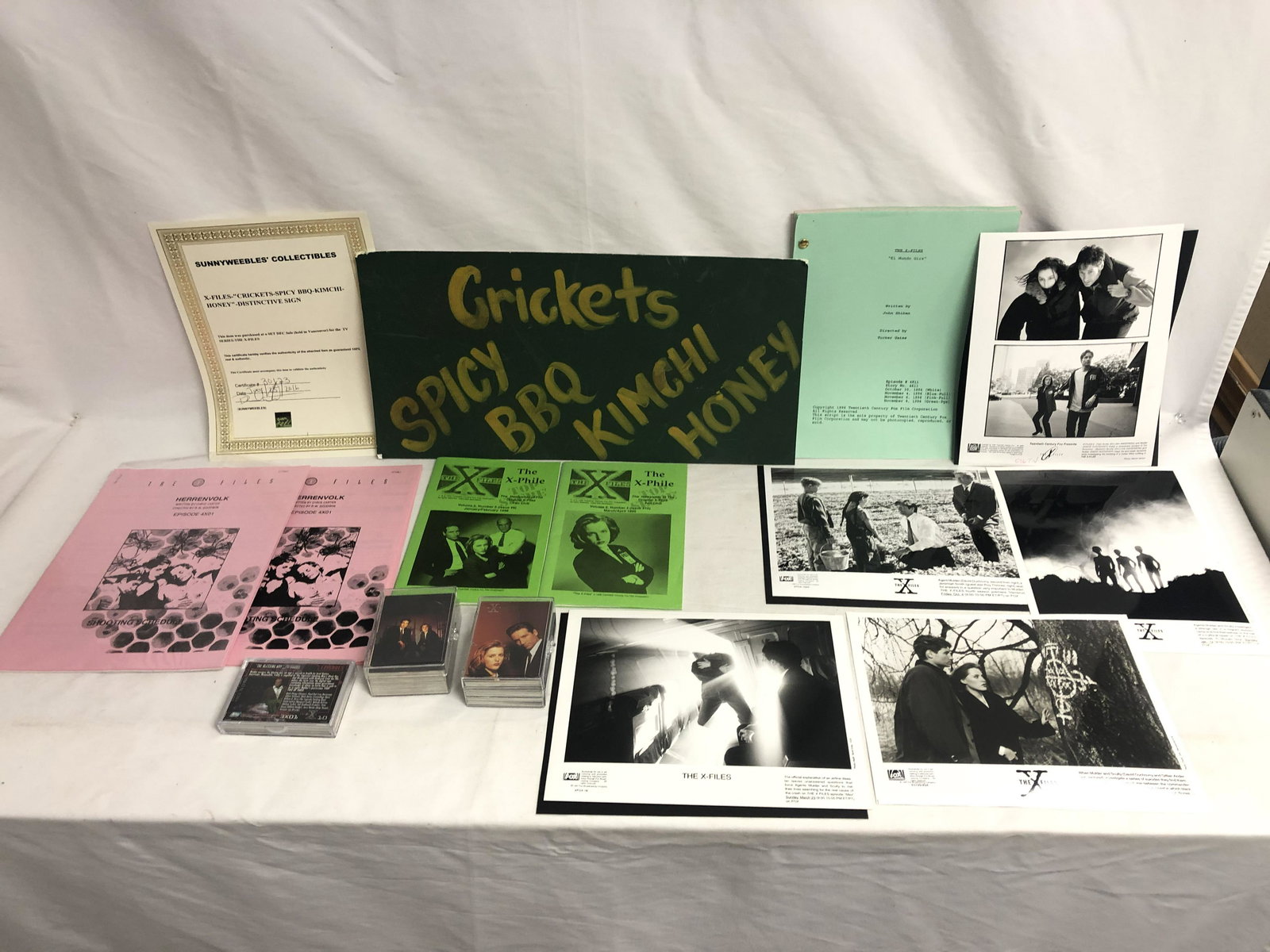 X-Files Props, Script, Promo Photos, Cards - Certified (1 of 5)