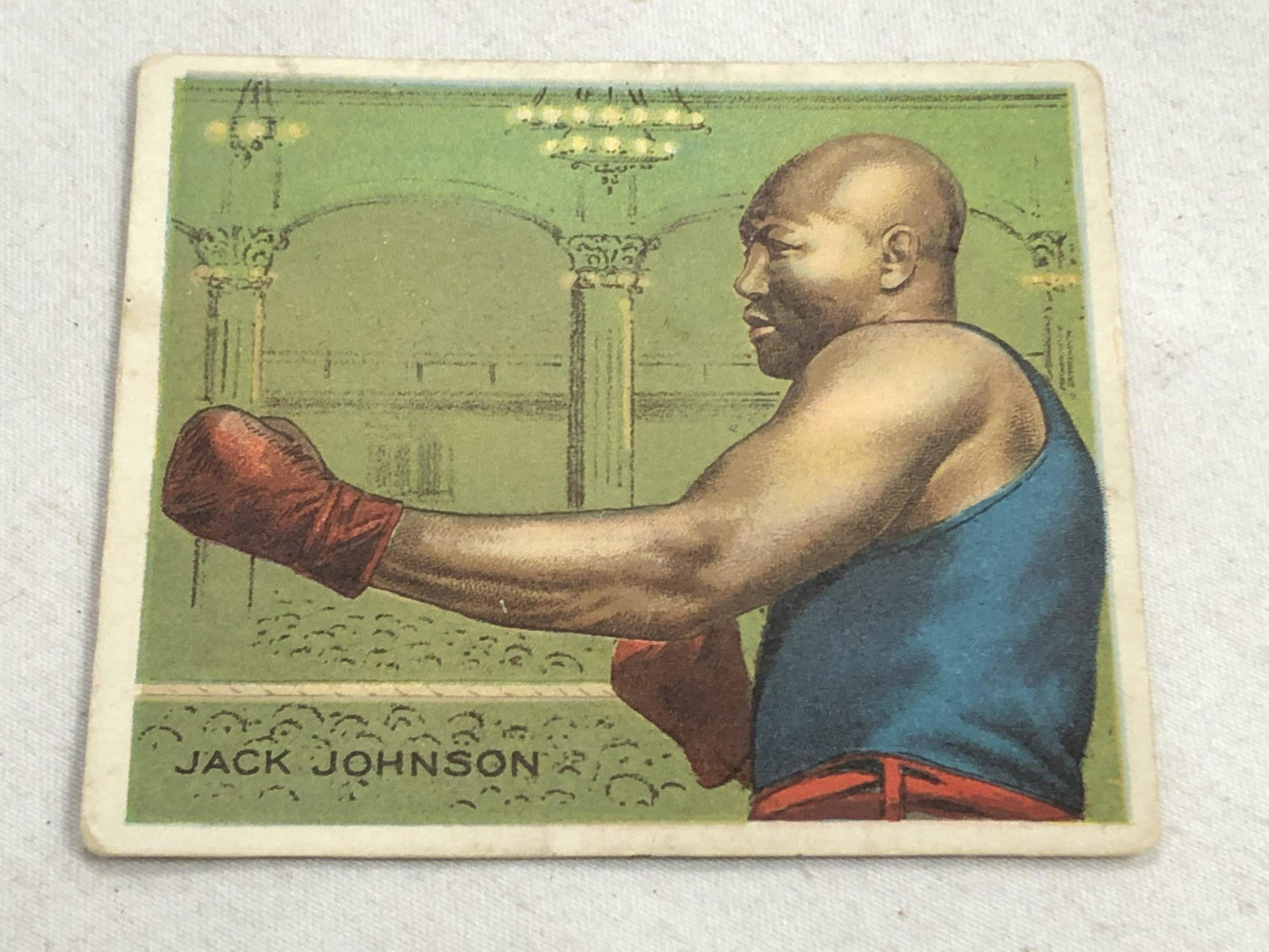 1910 T218 Cigarette Boxing Card, Jack Johnson - Side (1 of 2)
