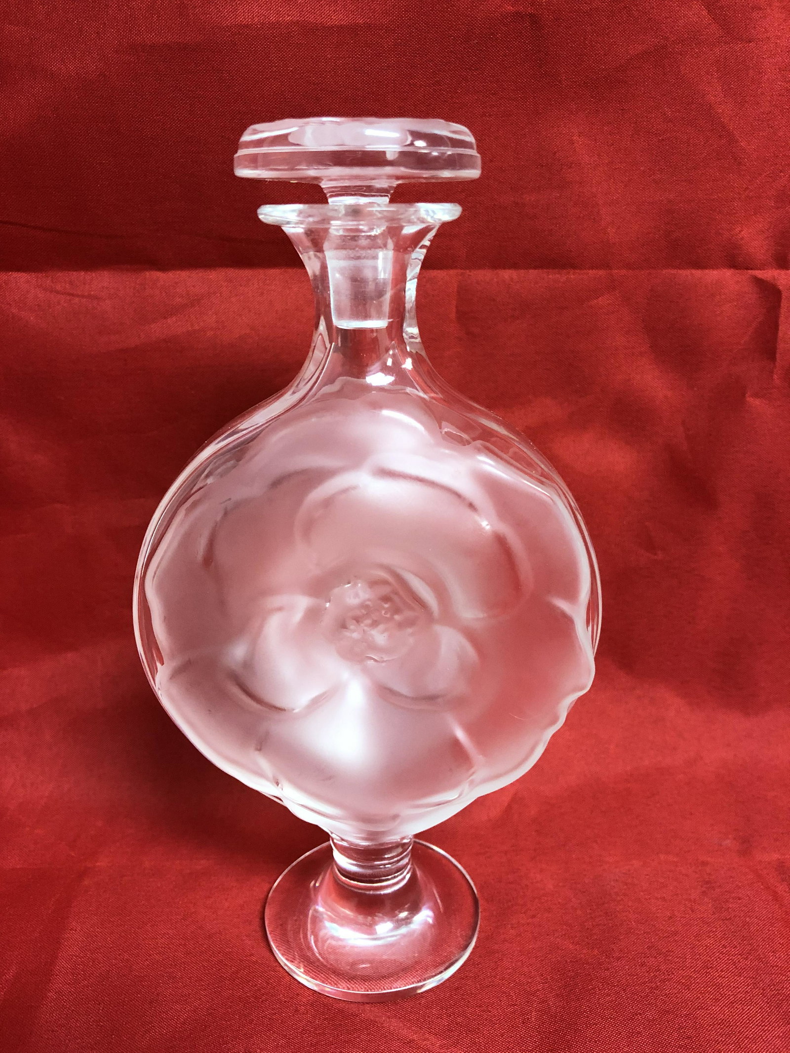 Signed 'Rene' Lalique Perfume Bottle - Flower Design, (1 of 5)