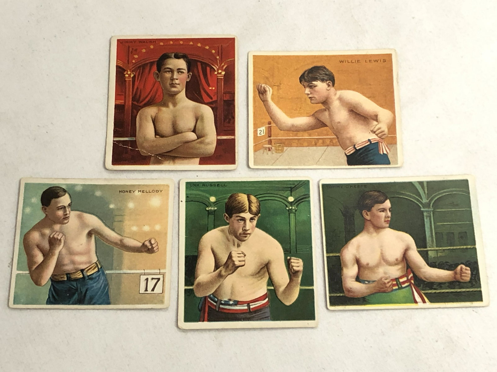 (5)1910 T218 Boxing Cigarette Cards - Tommy O'Keefe, (1 of 3)
