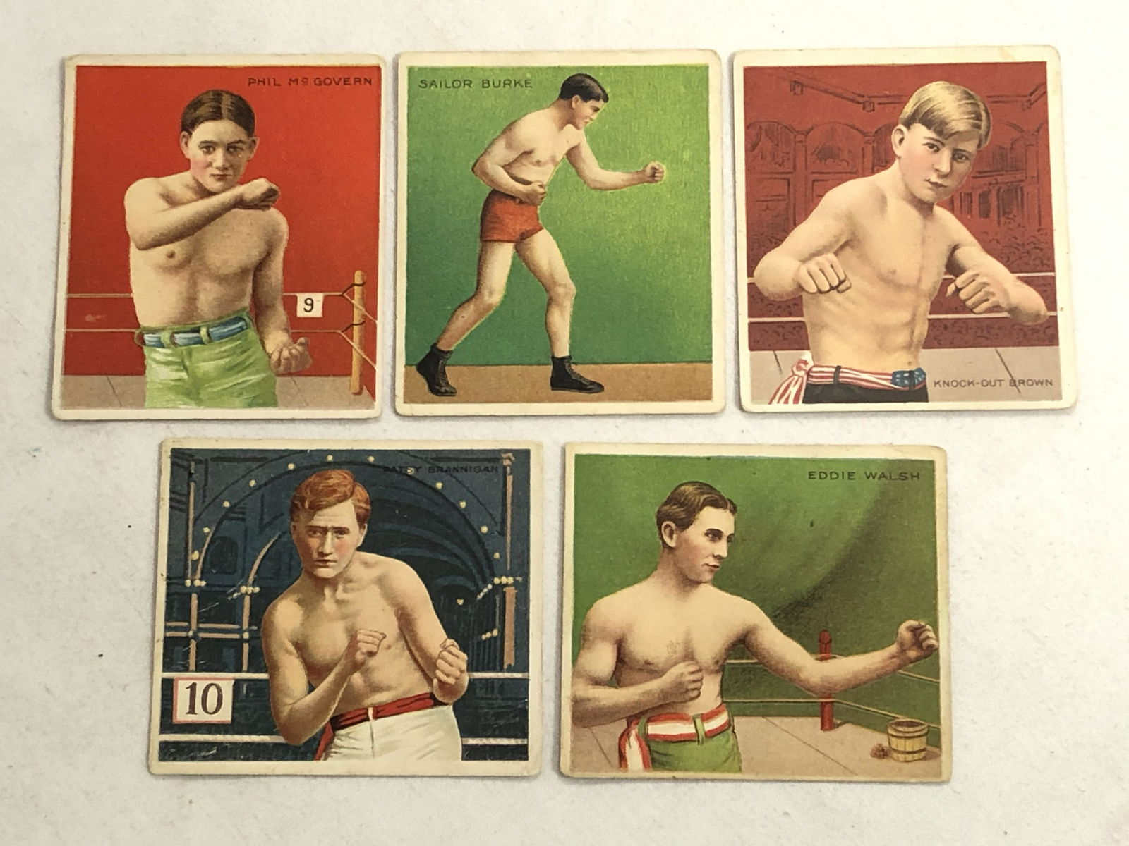 (5)1910 T218 Boxing Cigarette Trading Cards - Phil (1 of 2)