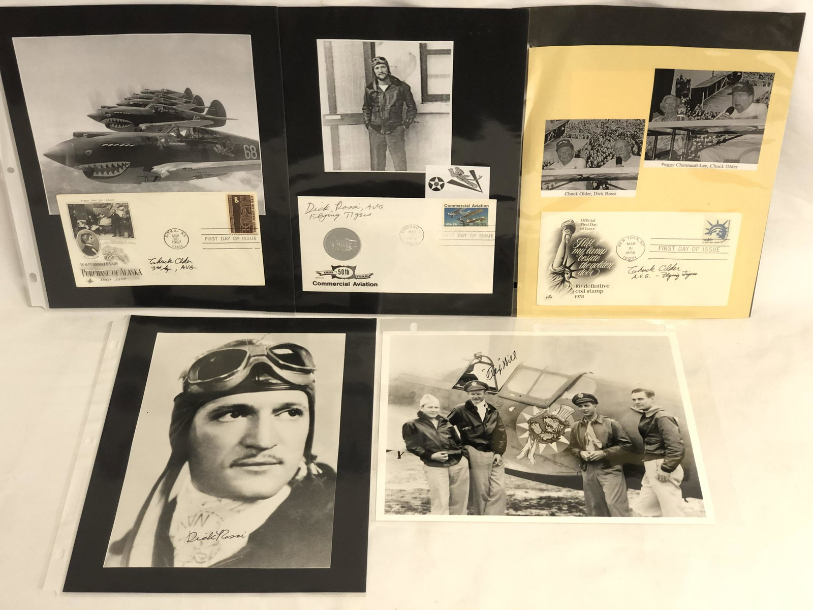 (5)WWII Flying Tigers Autographed Photos - David 'Tex (1 of 6)