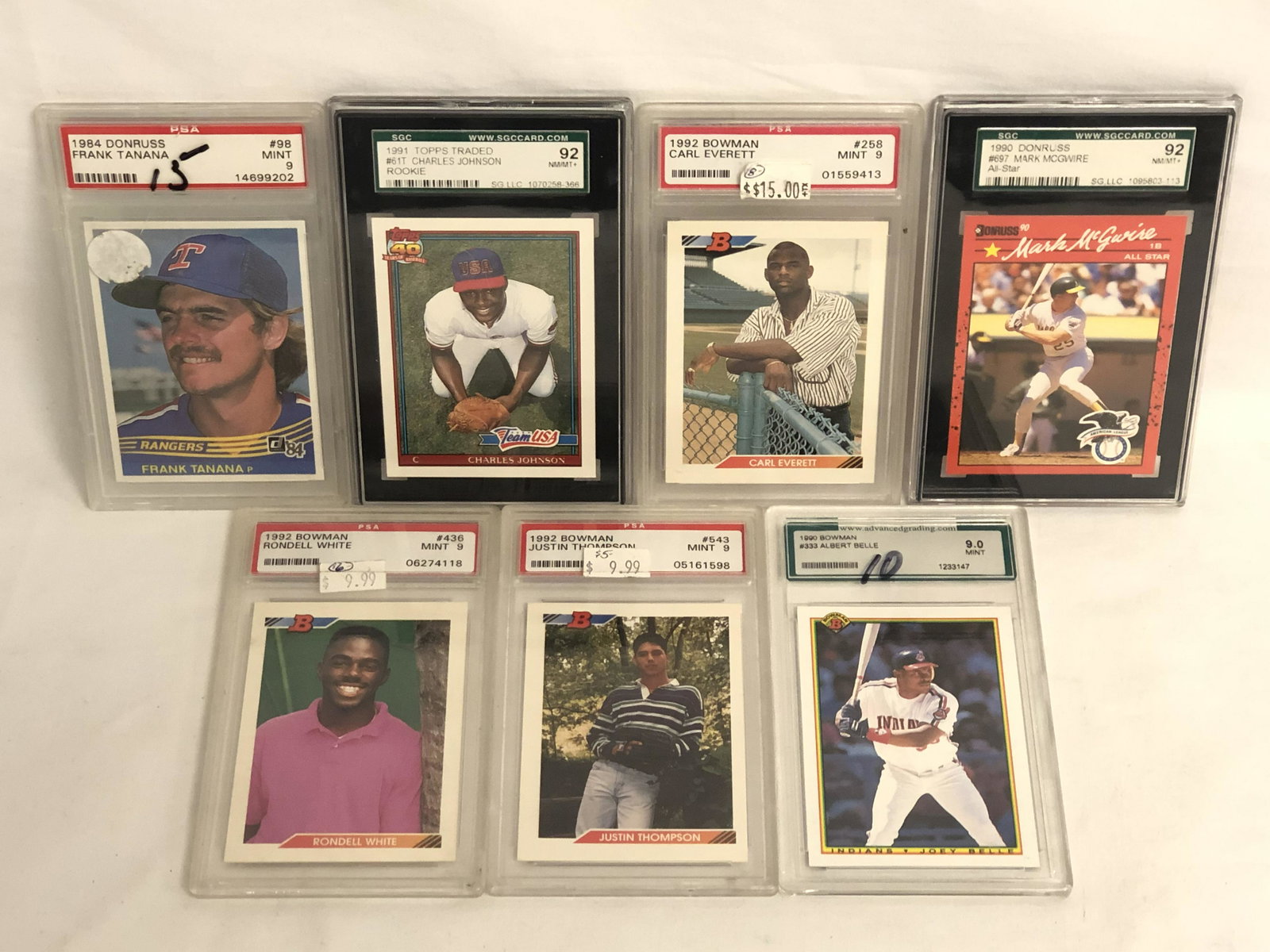(7)Graded Baseball Cards, A.Belle, F.Tanana,More - (1 of 9)