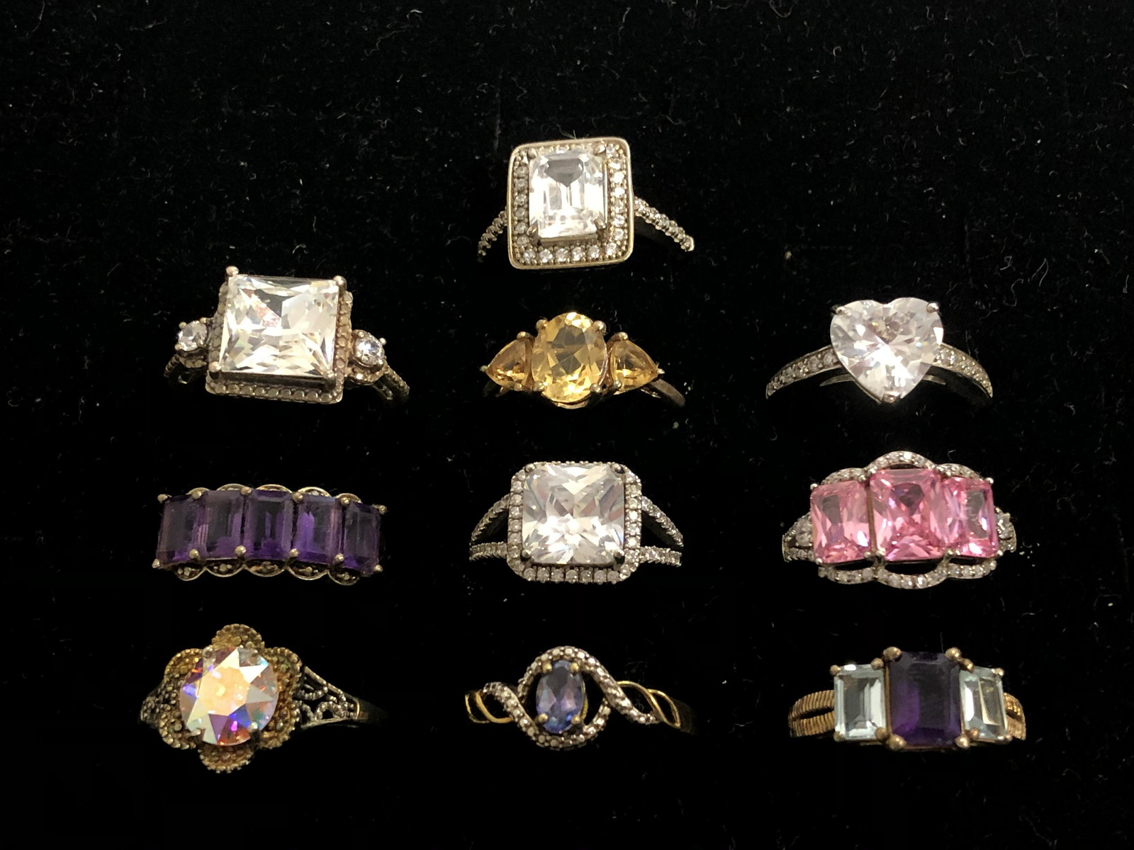 (10)Asst Sterling Silver Rings, Sz 7 / 8 - All Tested / (1 of 5)