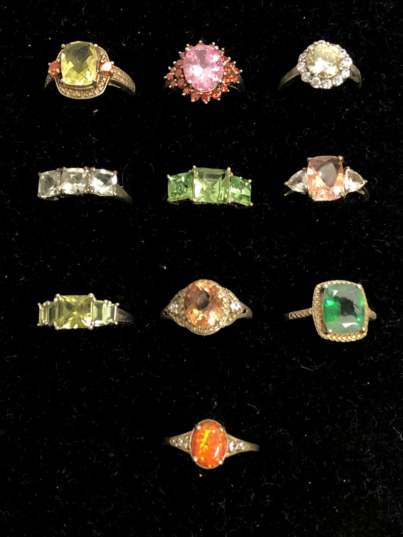 (10)Asst Sterling Silver Rings , Sz 7 / 8 - Spinel, (1 of 4)