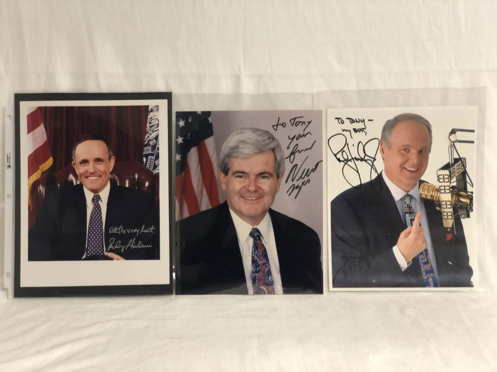 (3)Autographed 8''x10'' Photos, Rush, Rudy,Newt - (1 of 5)