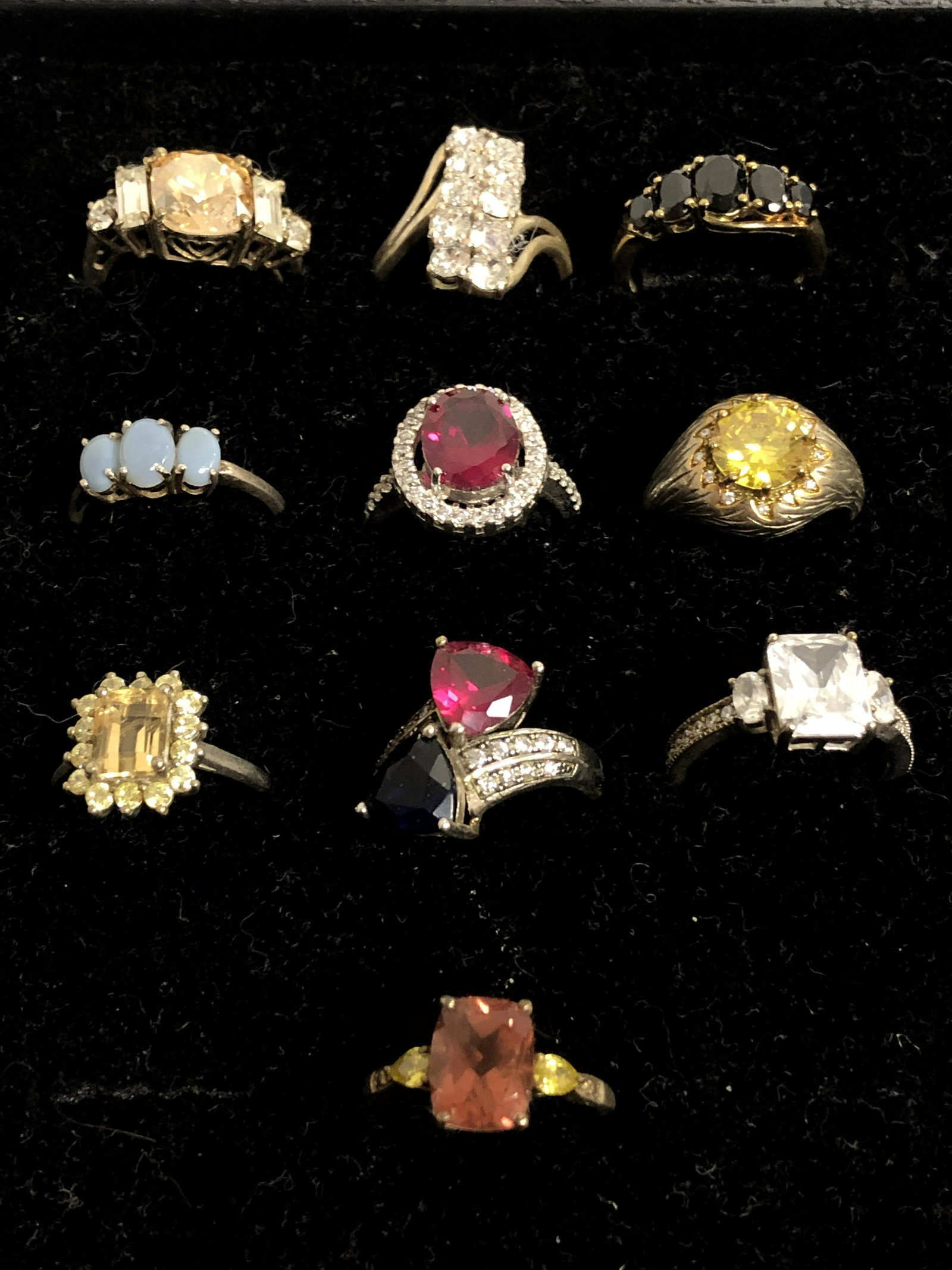 (10)Asst Sterling Silver Rings, Sz 7 / 8 - Citrine, (1 of 4)