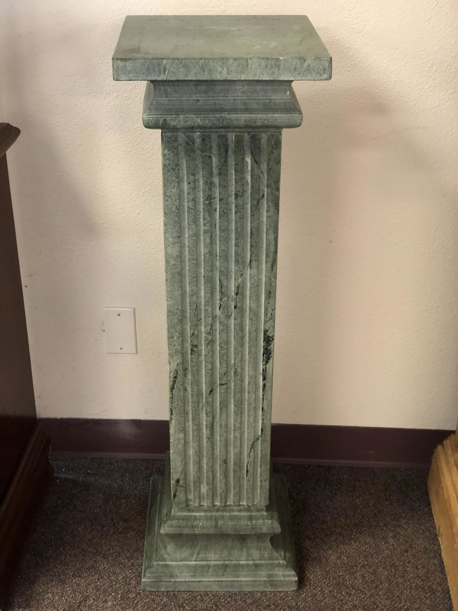 3pc Green Marble Column Pedestal Display - 40'' Tall , (1 of 2)