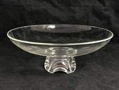 Signed Stueben Crystal Pedestal Bowl, 11'' x 4.25''