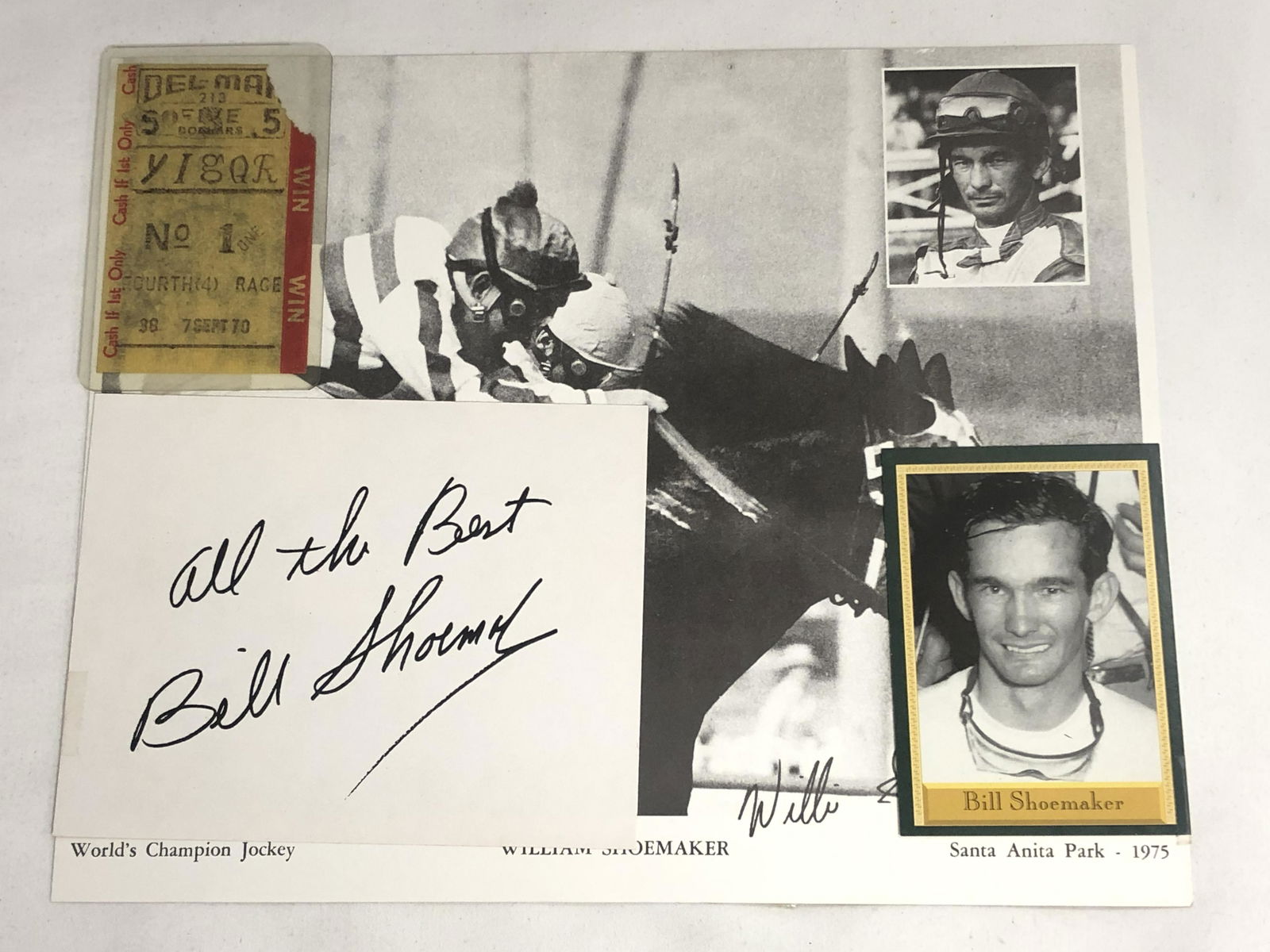 Bill Willie Shoemaker Autograph, More - Photo, Signed (1 of 5)