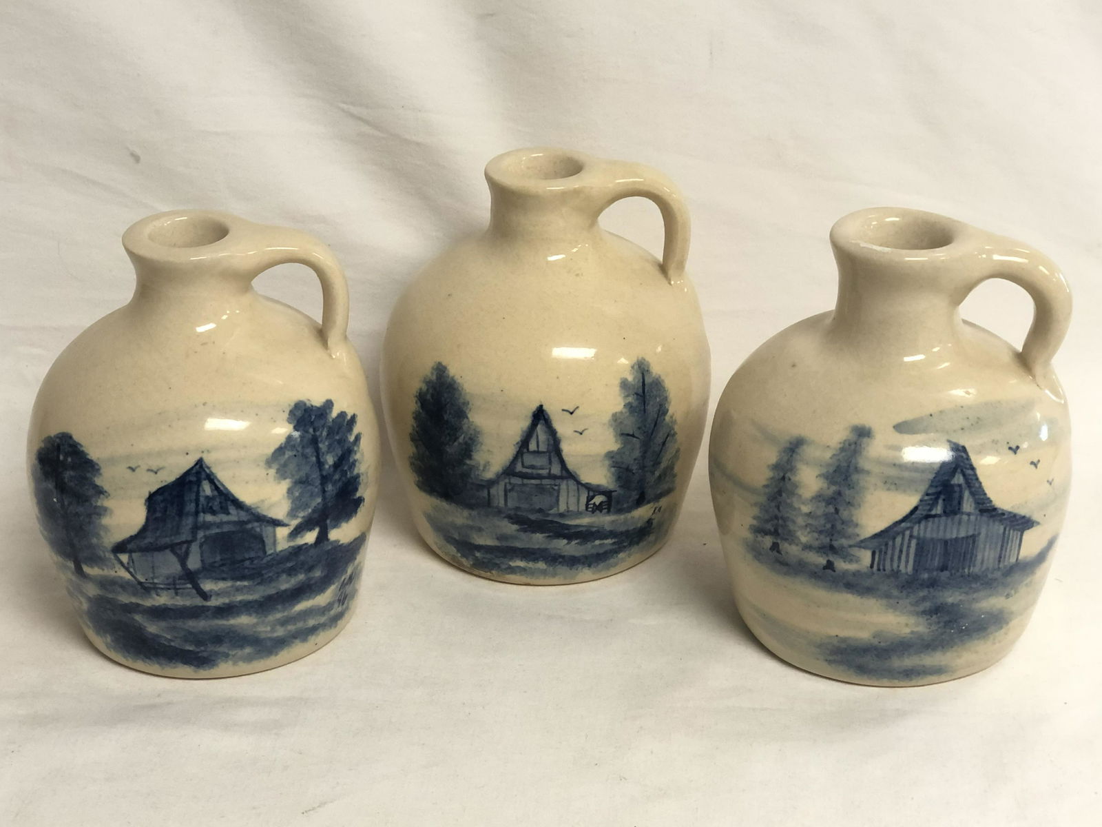 (3)Paul Storie Stoneware Jugs, Barn Scenes - Made in (1 of 8)