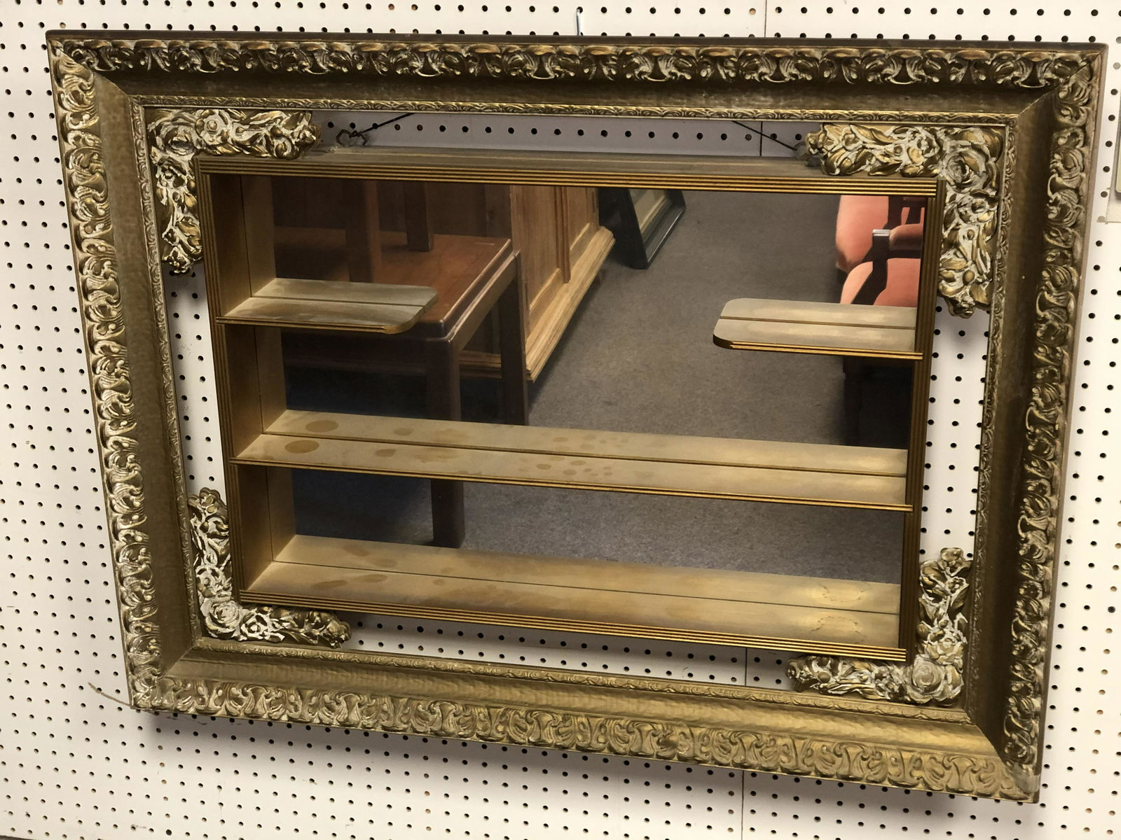 Mid Century Mirrored Back Wall Display - 41.5'' x 6'' x (1 of 3)