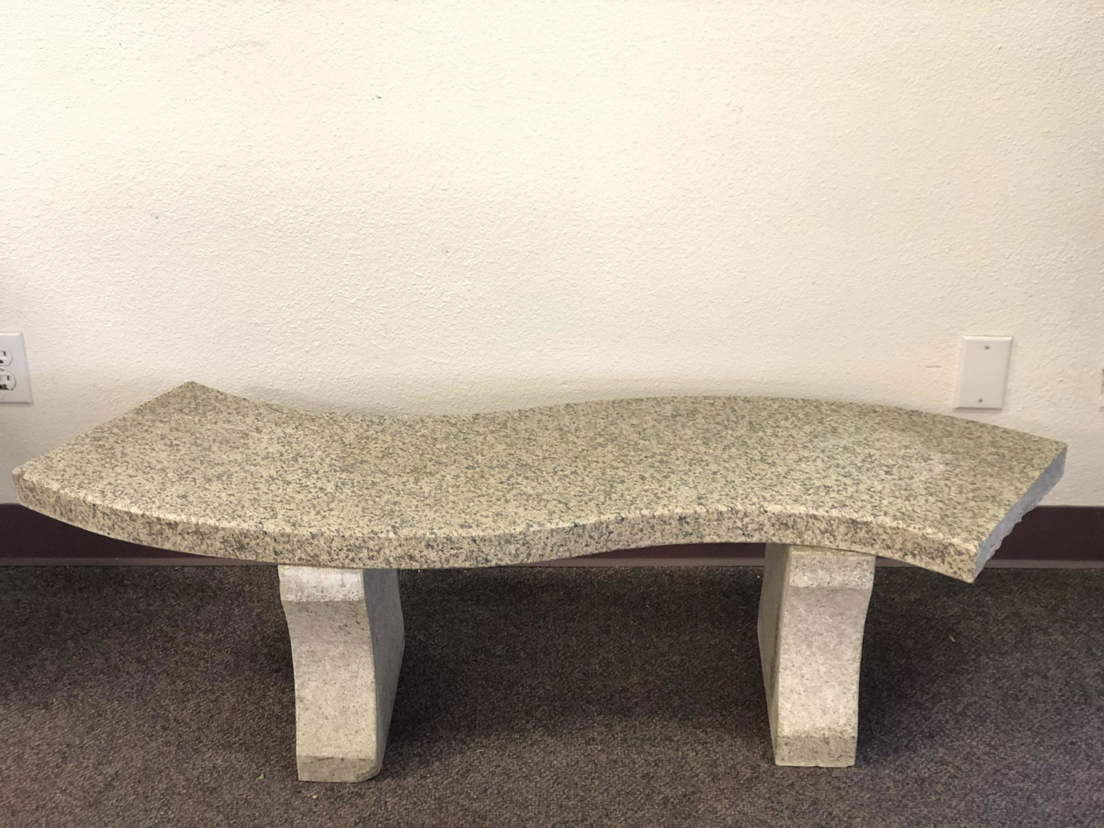 Granite Curved Garden Bench, 47''x12''x14.5'' - Pick up (1 of 3)