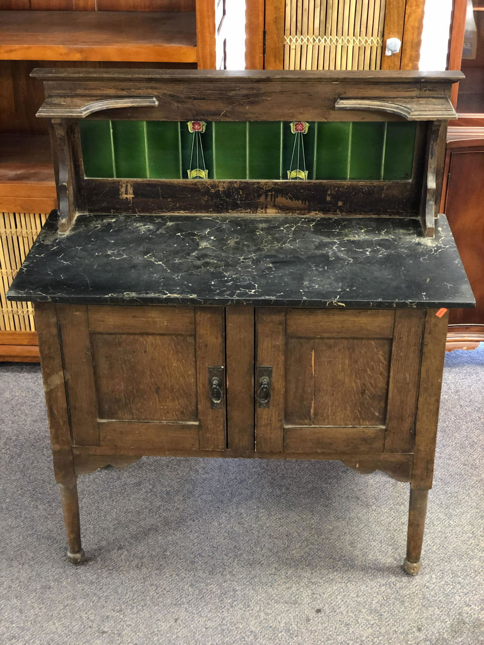 Antique Washstand w/ Tile Backsplash - 36.25'' x (1 of 5)