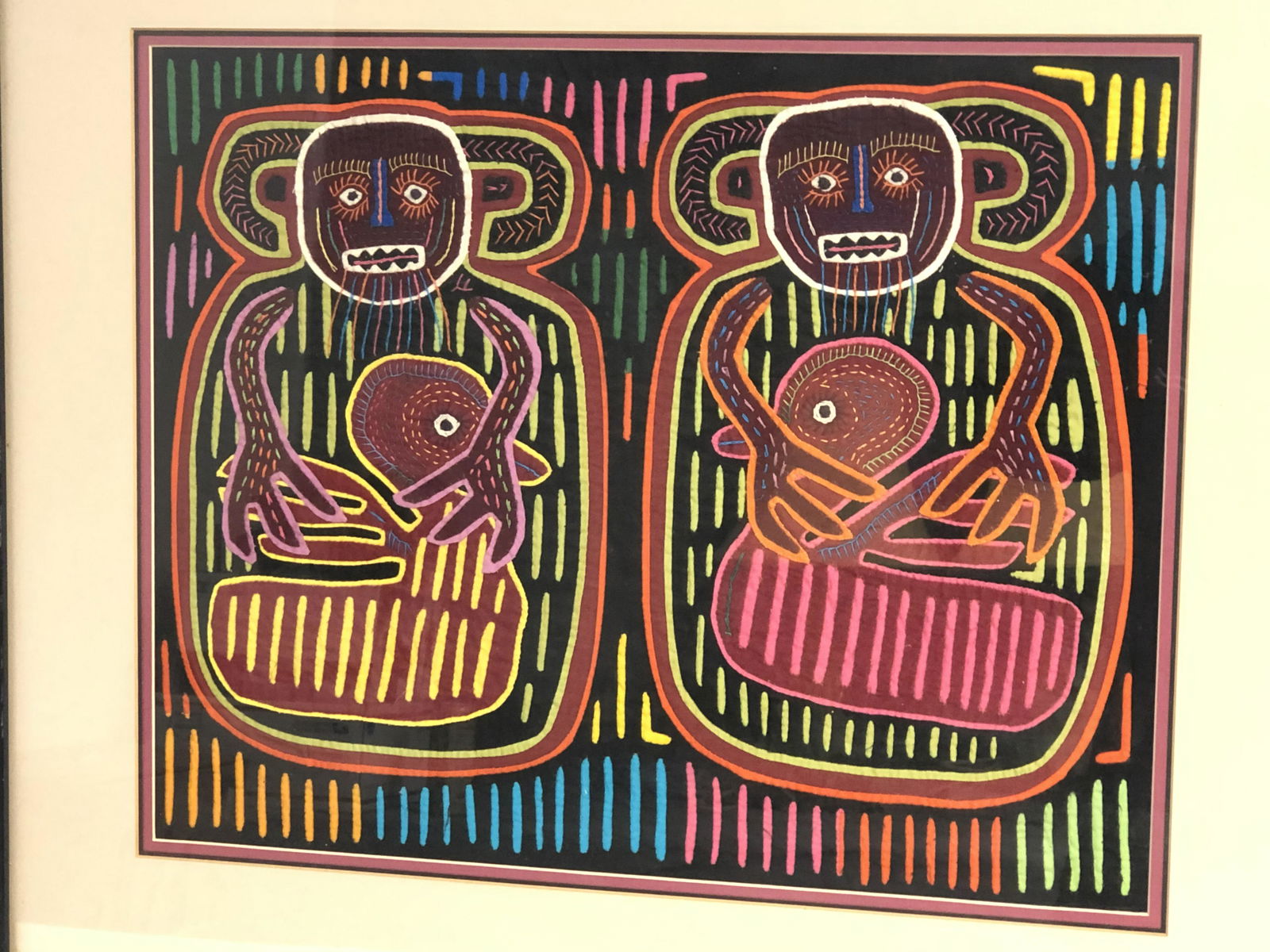 Kuna Indian Mola Textile - Framed 26'' x 22.5'' , Sight (1 of 3)