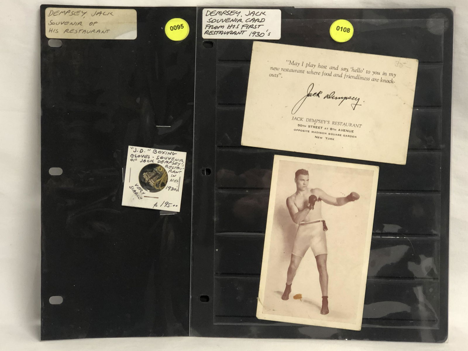 1930s Jack Dempsey Restaurant Souvenir Items - 1930 Era (1 of 4)