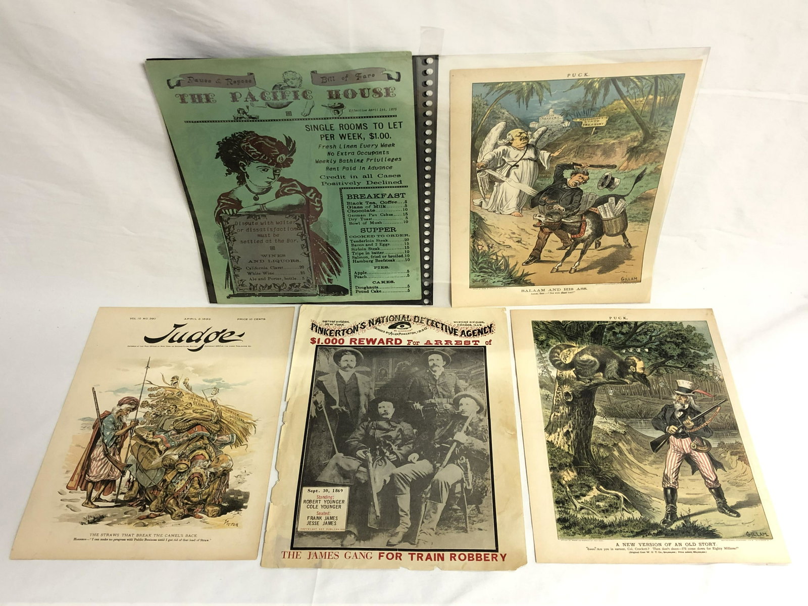 Victorian Advertising, Wanted Poster,Menu,More - Puck: Victorian Advertising, Wanted Poster,Menu,More - Puck Lithographs - Mayer Merkel & Ottoman, Pinkerton's National Detective Agency Poster, More