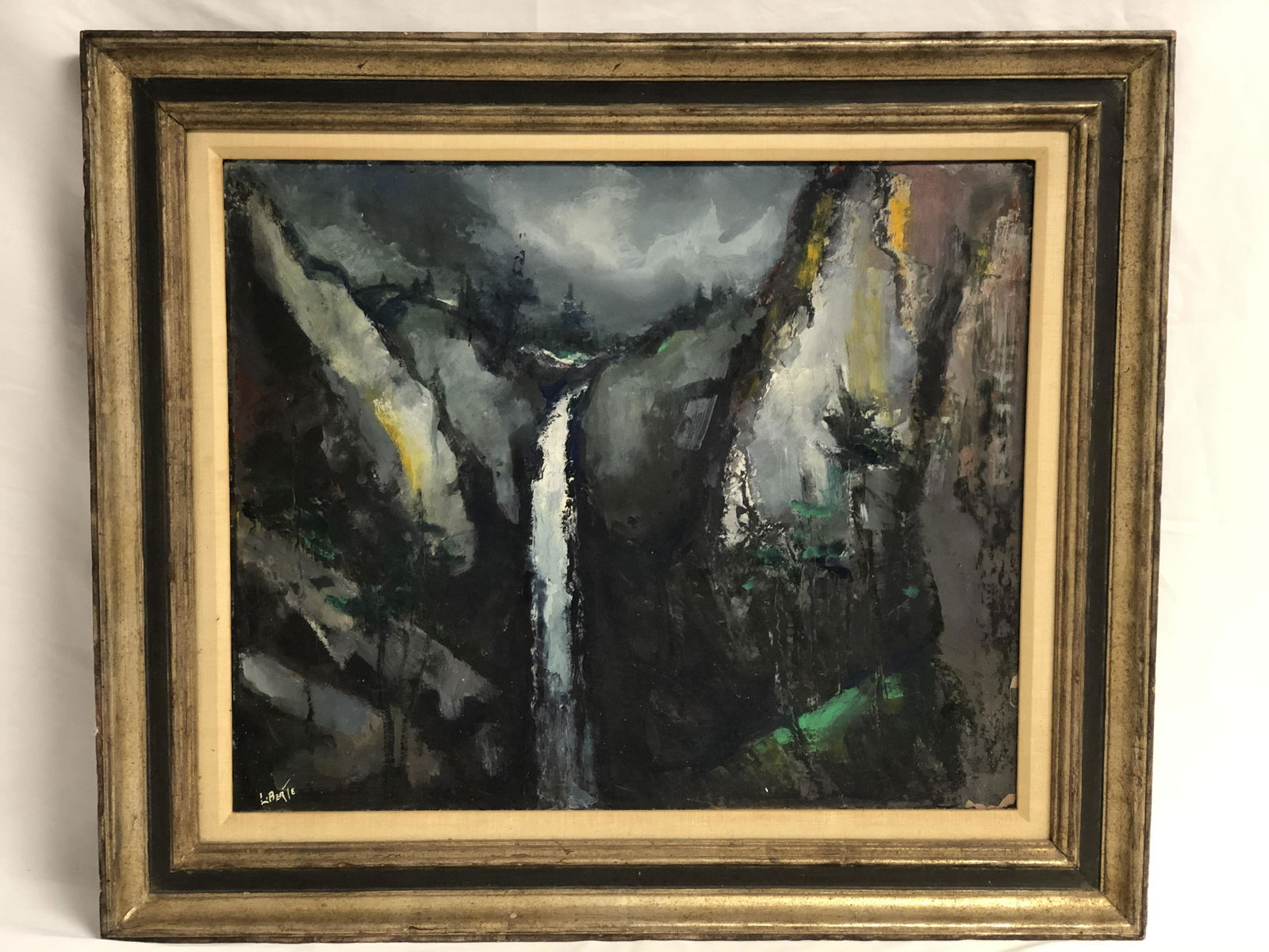Lewis Jean Liberte Oil on Board of Waterfall - (1 of 6)