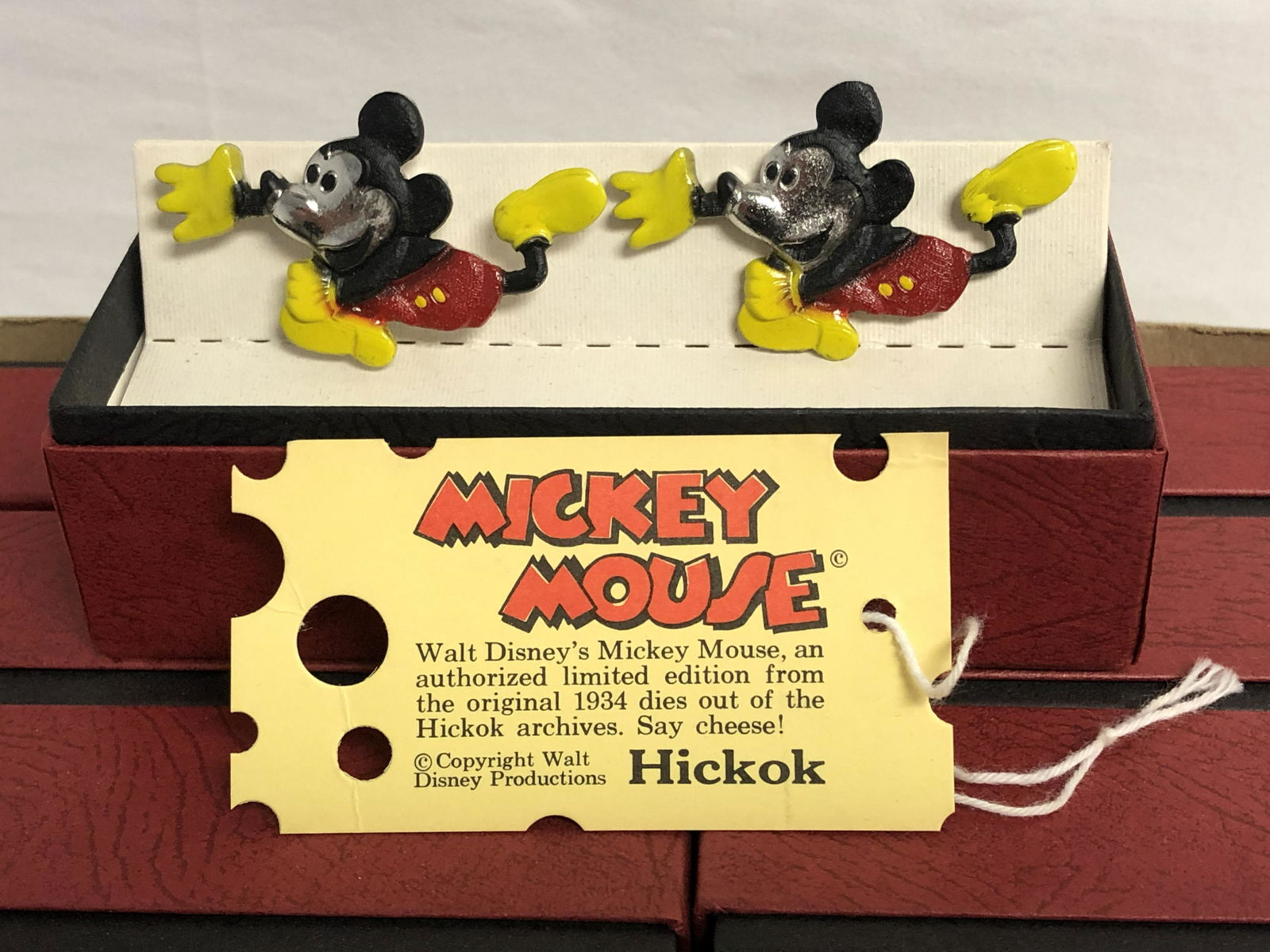 (12)Hickok Mickey Mouse Cuff Links NOS - Disney M.Mouse: (12)Hickok Mickey Mouse Cuff Links NOS - Disney M.Mouse w/ Original Boxes