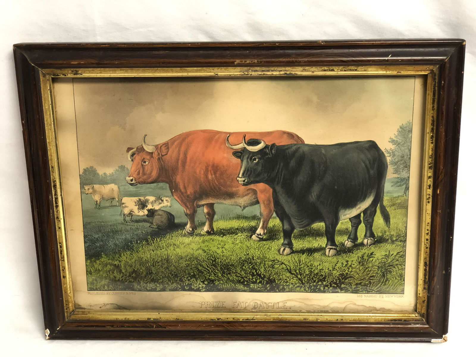 Currier & Ives ''Prize Fat Cattle'' Print - Framed (1 of 6)