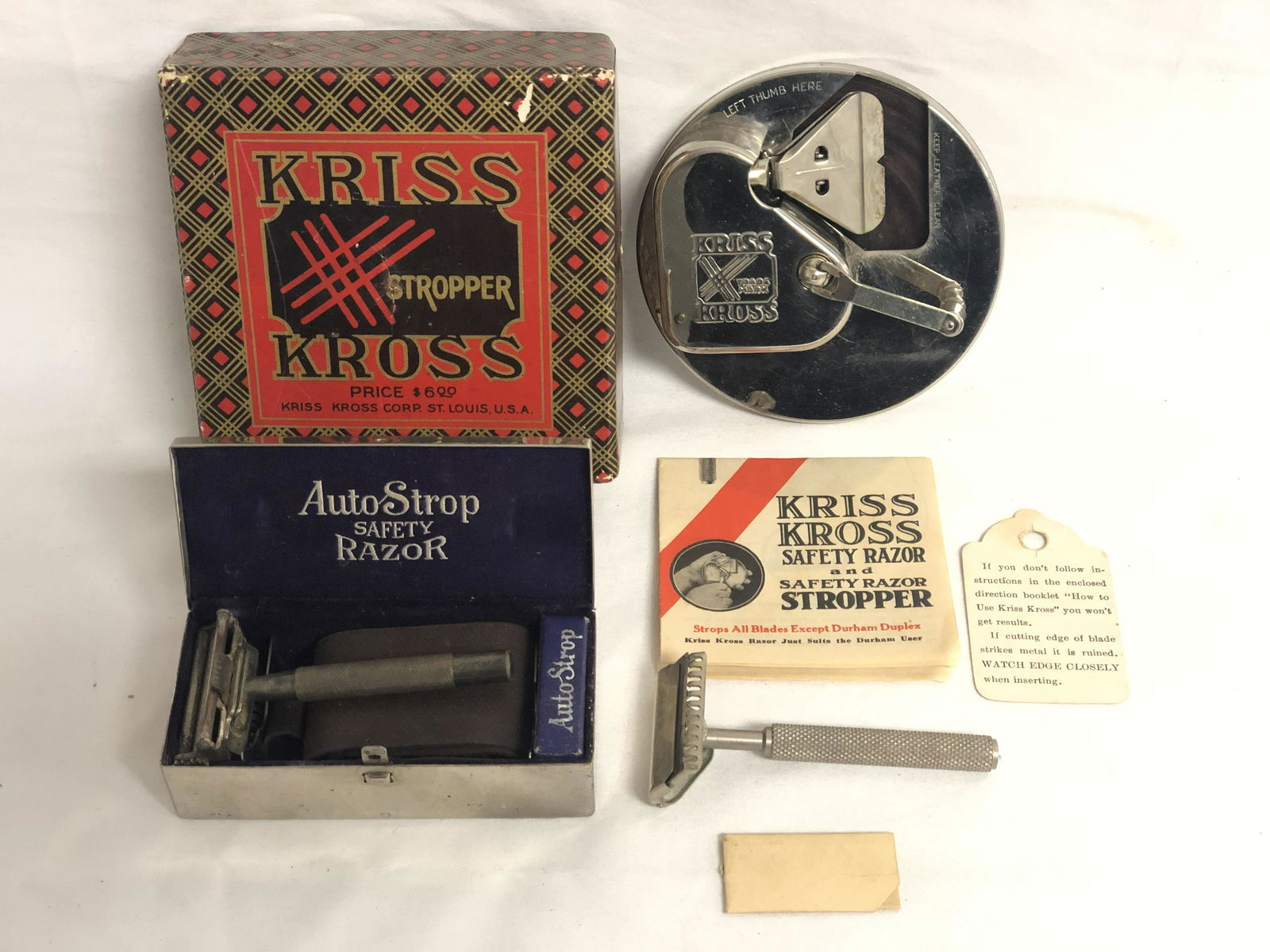 Vtg Kriss Kross Stopper, Razor, Auto Strop - Original (1 of 5)