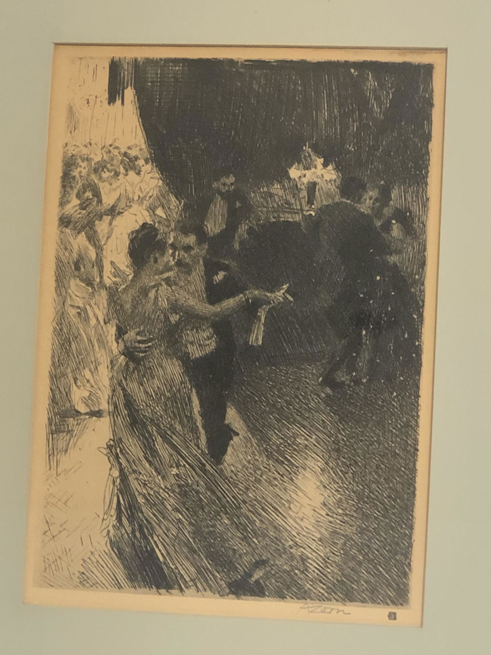 (1860-1920)Anders Zorn Etching ''The Waltz'' - Framed (1 of 4)