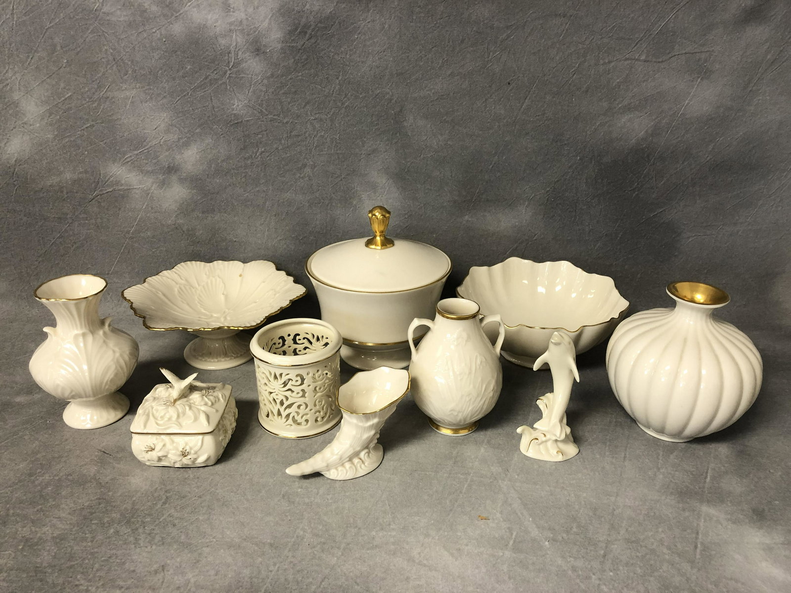 Asst Lenox Gold Rimmed China Items - Vases, Pedestal (1 of 6)