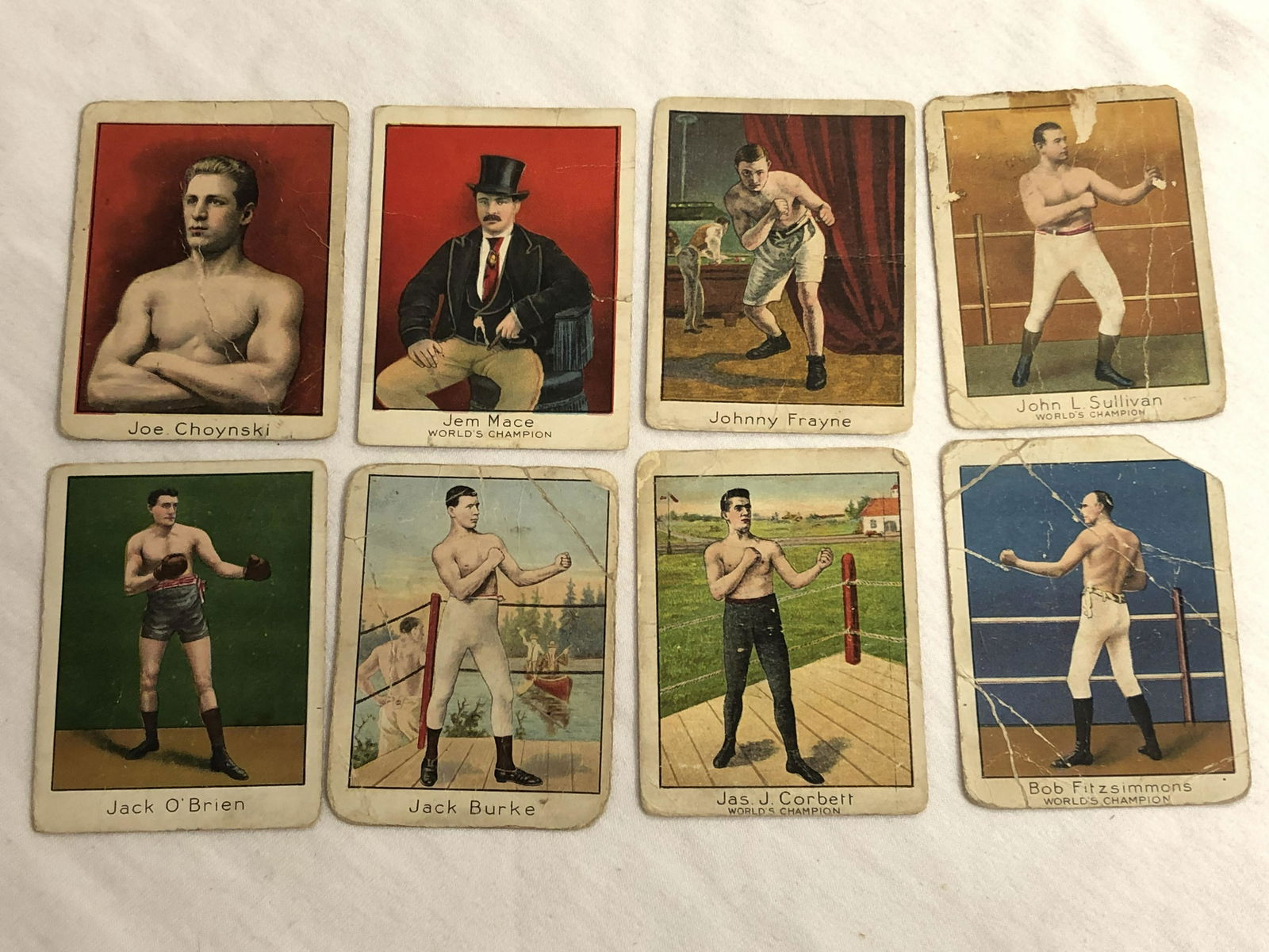 (18)Antique Cigarette Boxing Cards - (8)1910 T220 Mecca (1 of 12)