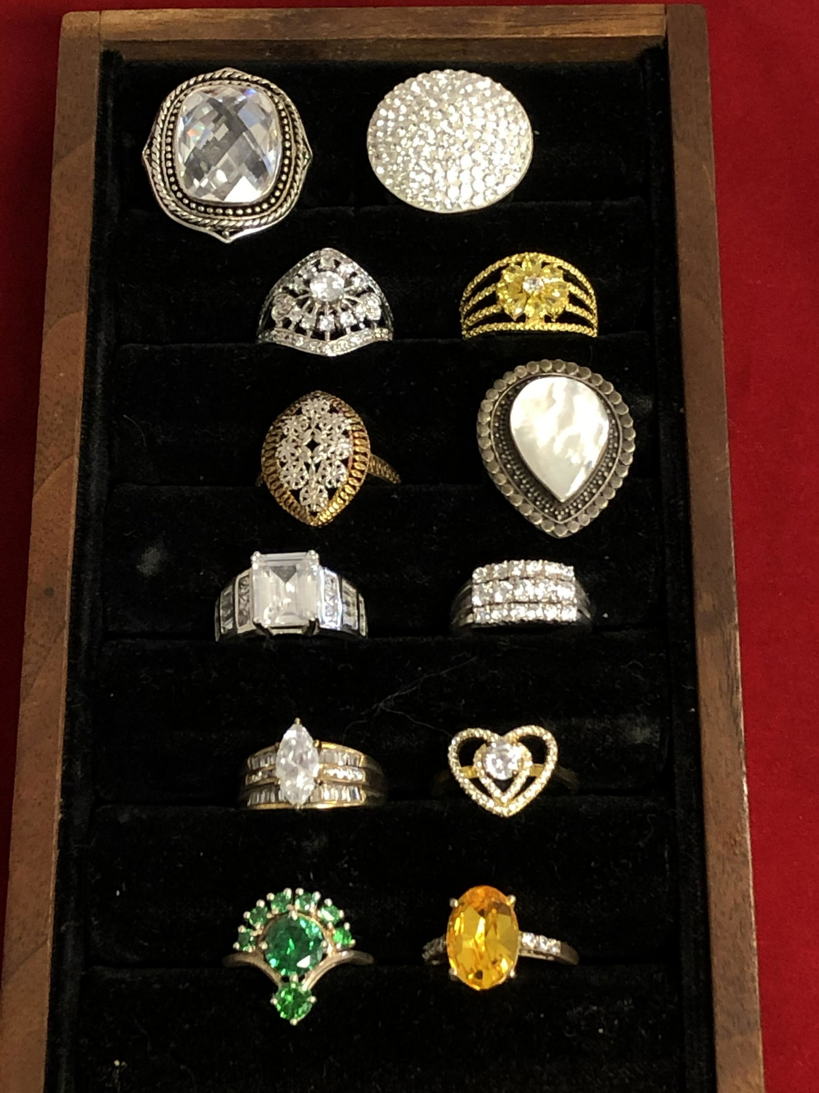 (12)Asst Sterling Silver Rings, Various Stones - Sz (1 of 5)