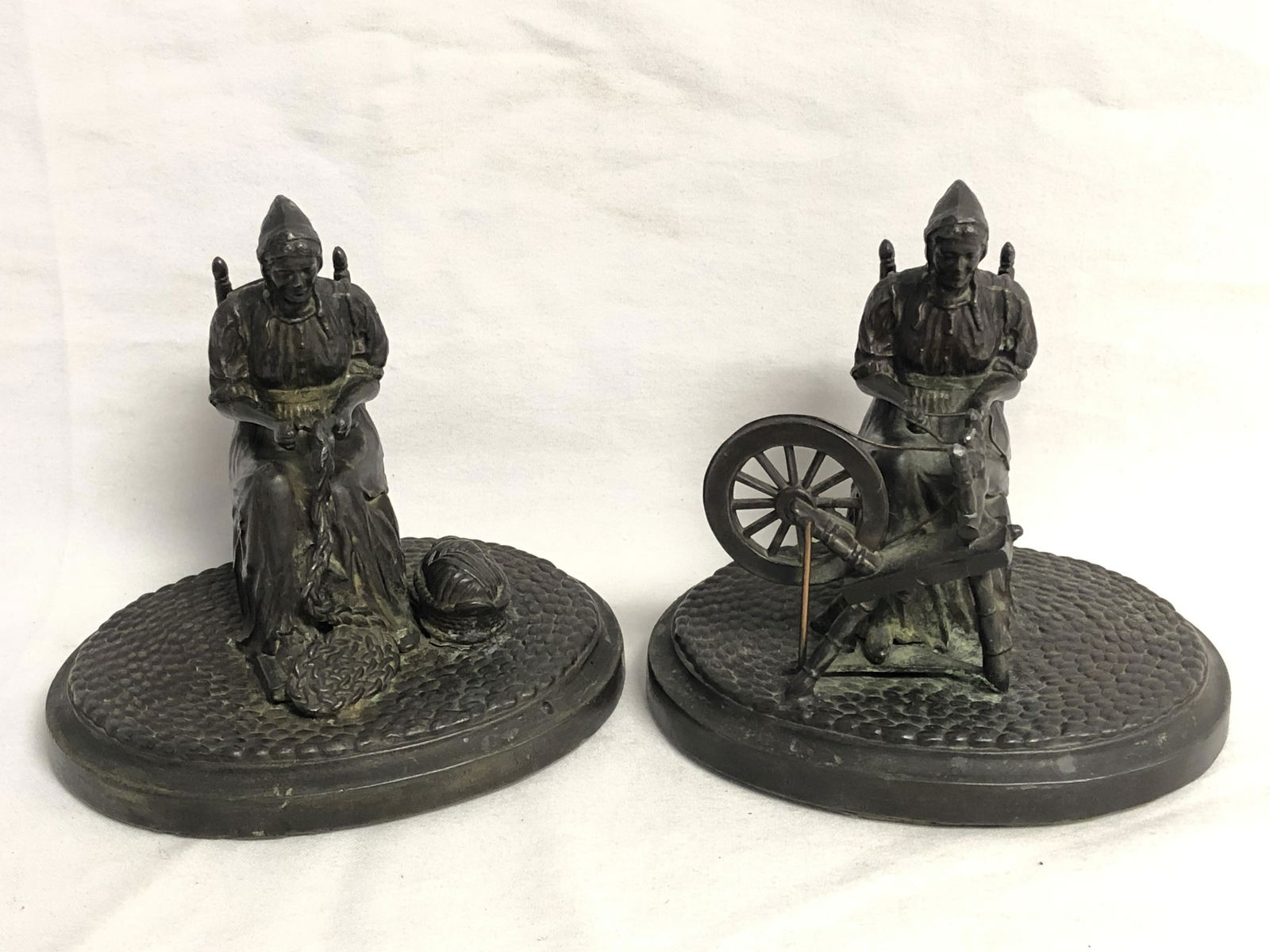 Pr. W.H. Bates Bronze Knitting Bookends - 4.75'' x (1 of 7)