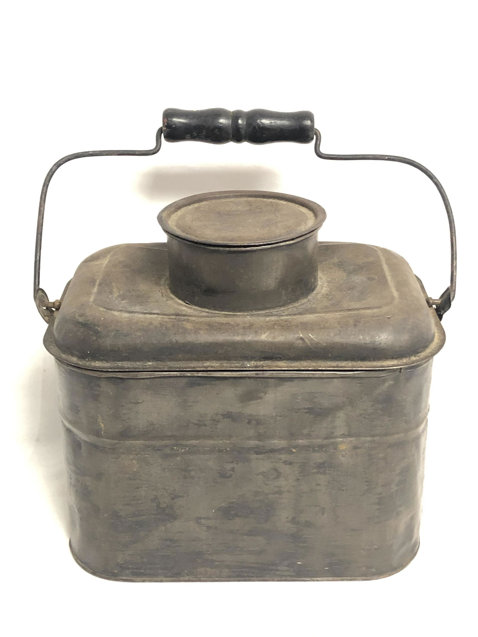 Antique Metal Miner's Lunch Box, 8'' x 6'' x 8'' (1 of 8)