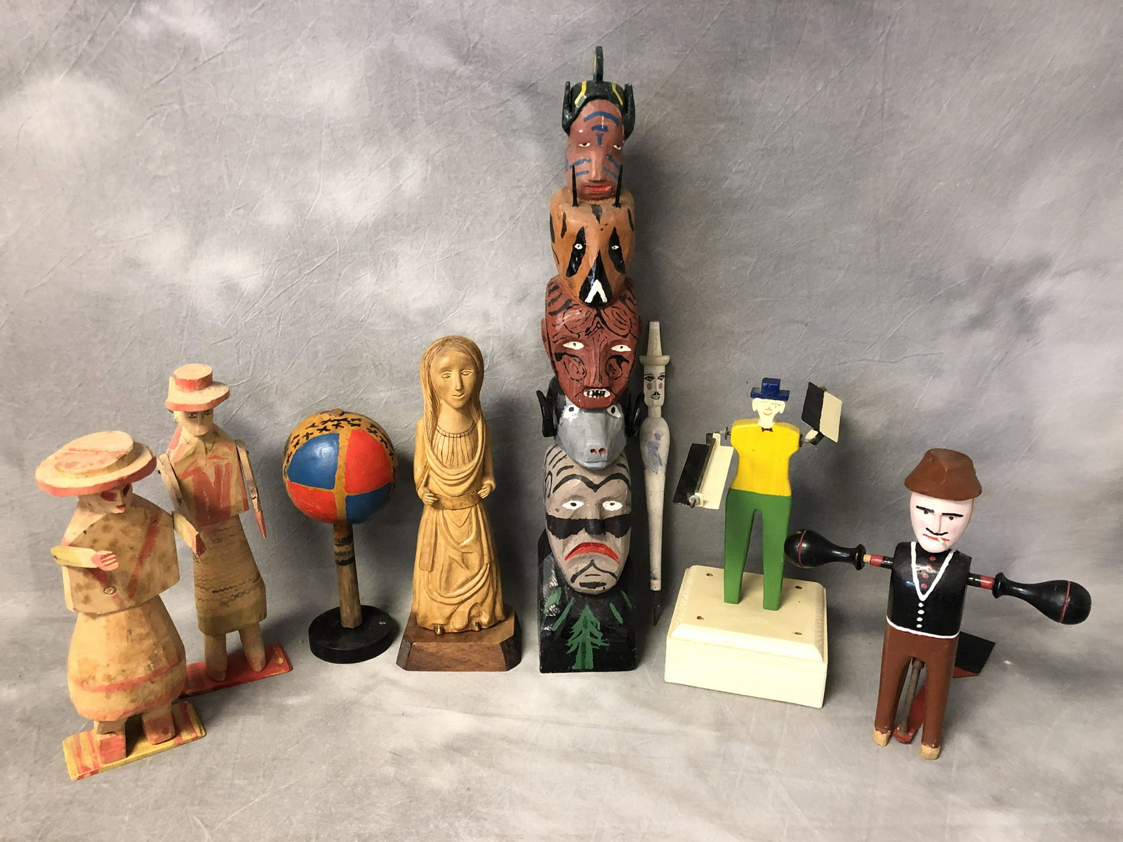 Vtg American & Latin Folk Art Items - Whirl-A-Gigs ,: Vtg American & Latin Folk Art Items - Whirl-A-Gigs , Figures, Totem & More
