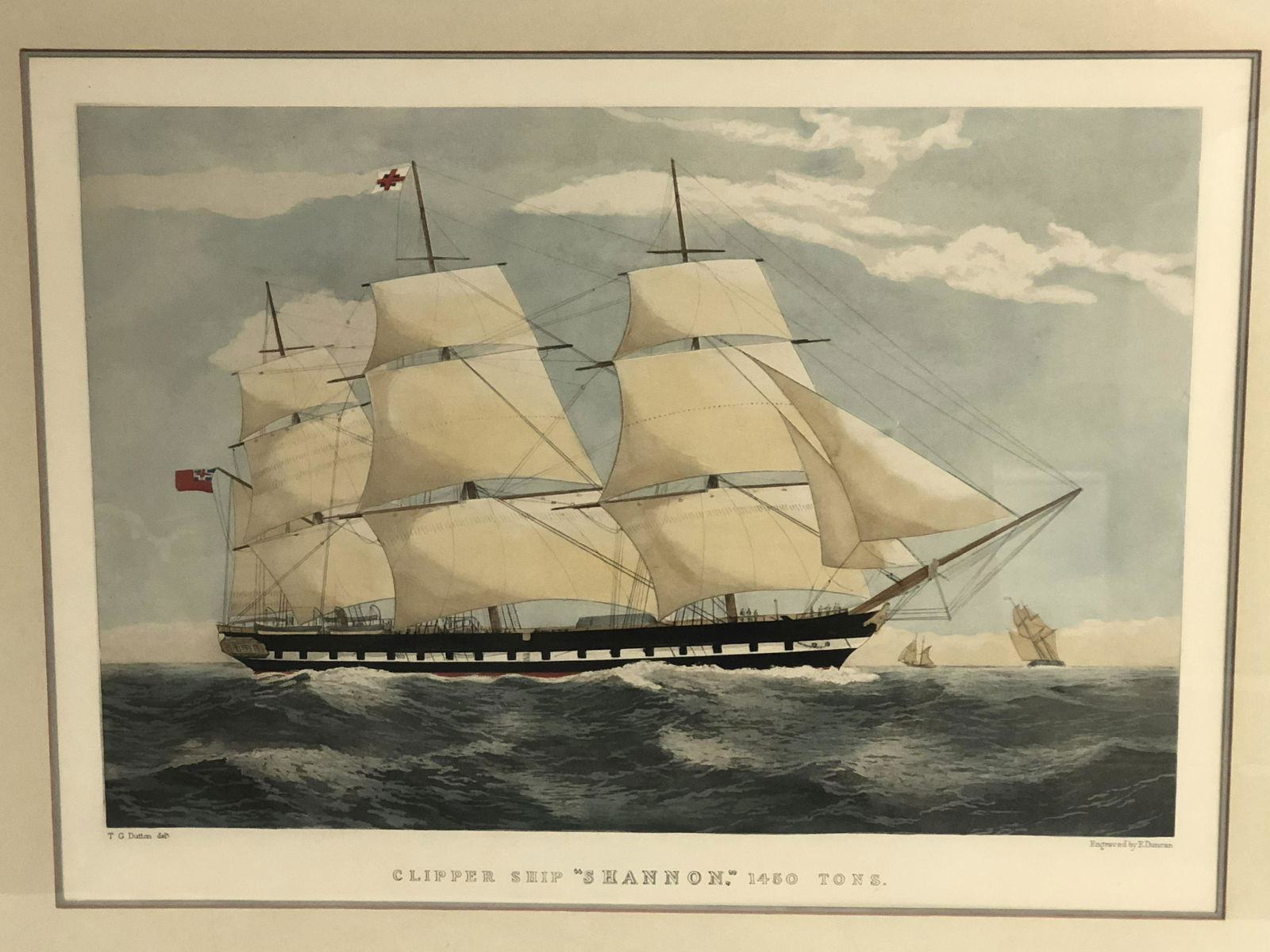 T.Dutton Lithograph of 'Clipper Ship' - Engraved by (1 of 5)
