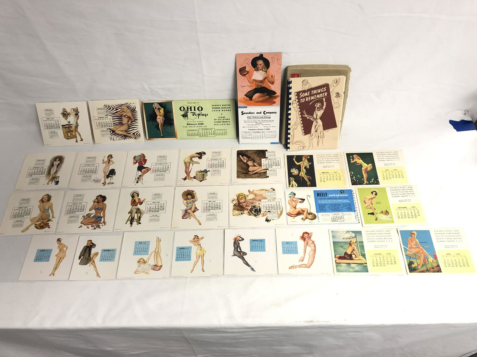 1940s PinUp Girl Calendars, 1 w/ Box - The A.AXT (1 of 8)