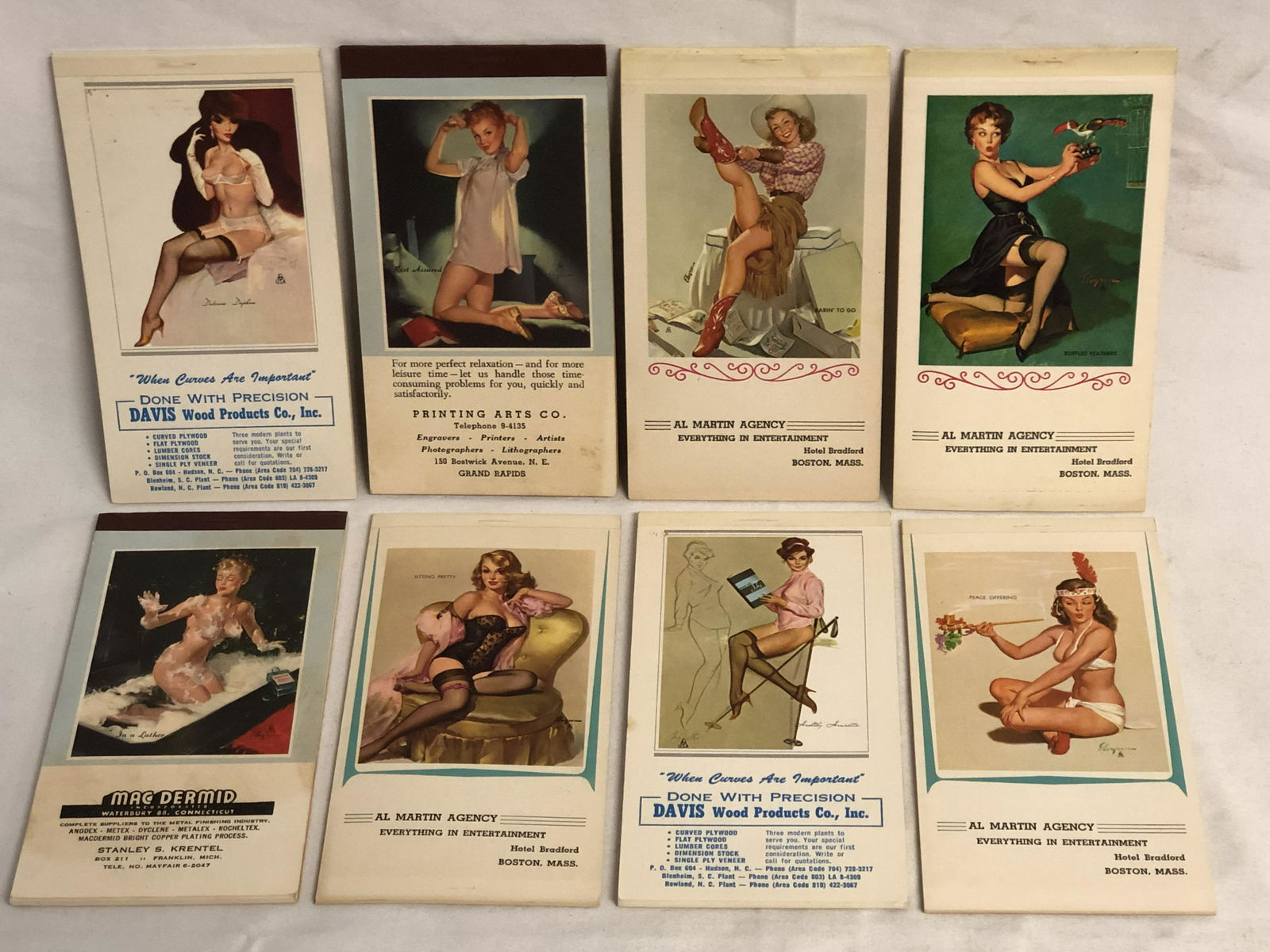 1950s -70s Pin-Up Girl Ad Calendar Notepads - (8)1950s (1 of 5)