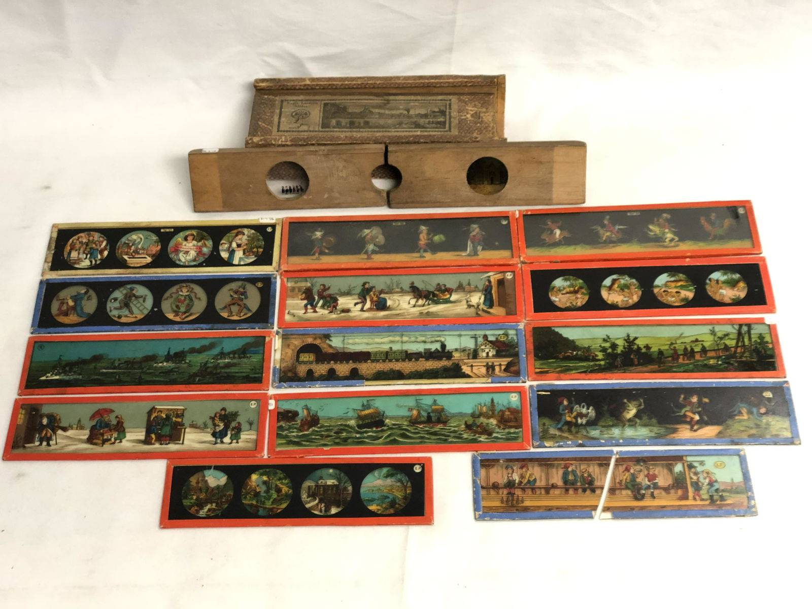 (15)Asst Antique Magic Lantern Slides - Children, Ships (1 of 8)