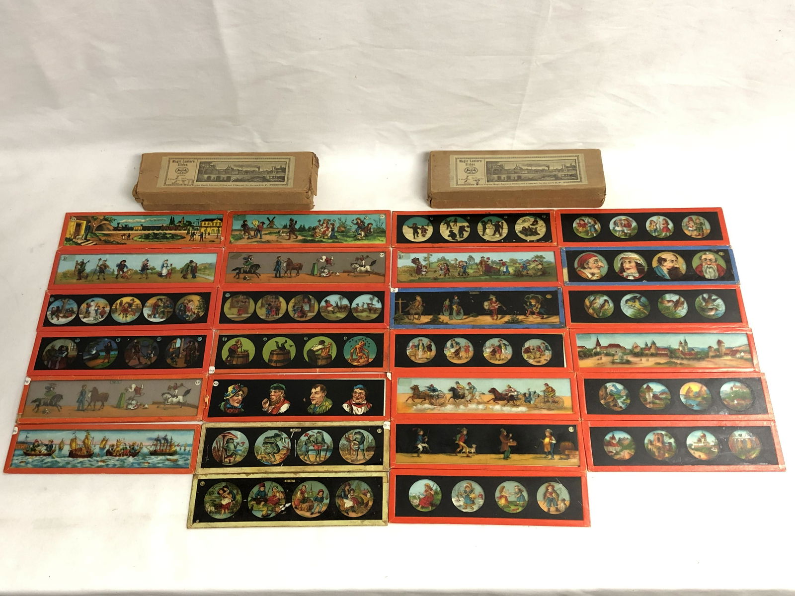 (26)Asst Antique Magic Lantern Slides - Children, Train (1 of 11)