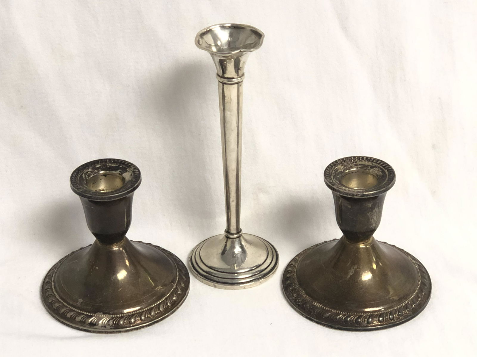 Sterling Silver Bud Vase , Candlesticks - Weighted (1 of 5)