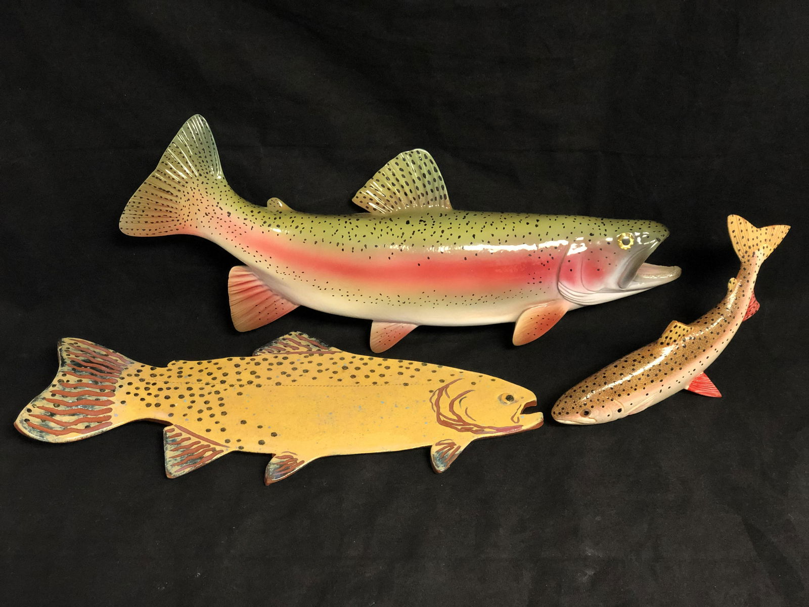 3pc Fish Decors - (2) are Wall Hanging 14.5'' & 12'' (1 of 7)