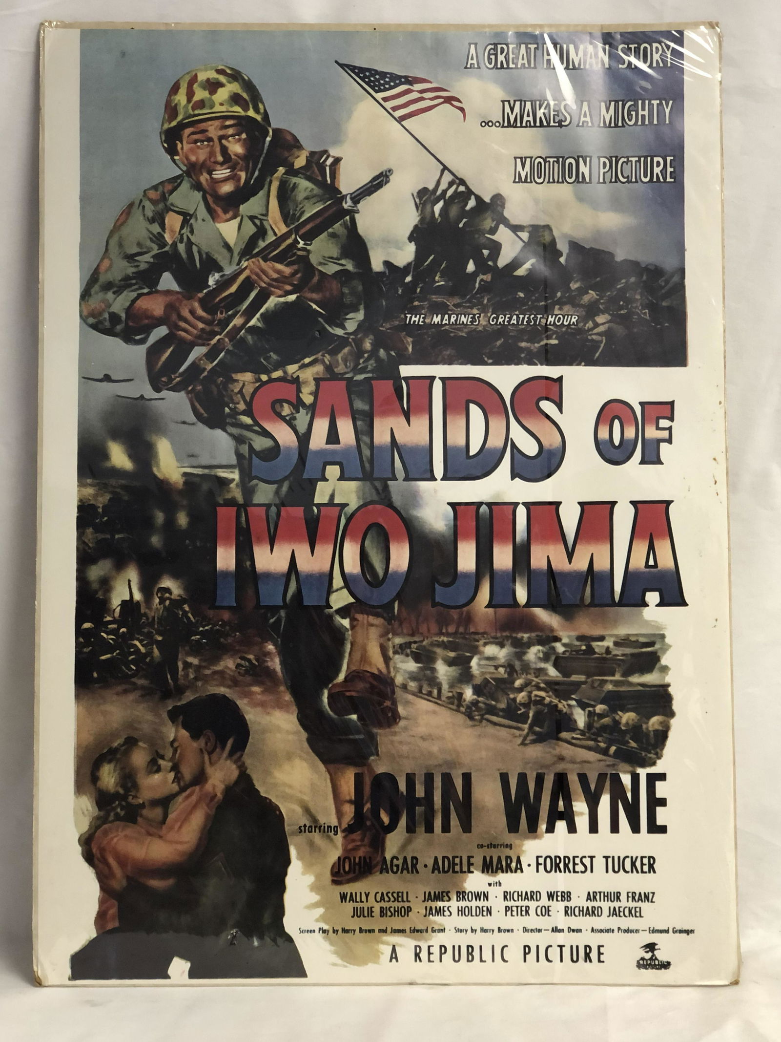 'Sands of Iwo Jima' Movie Poster, John Wayne - 20'' x (1 of 5)