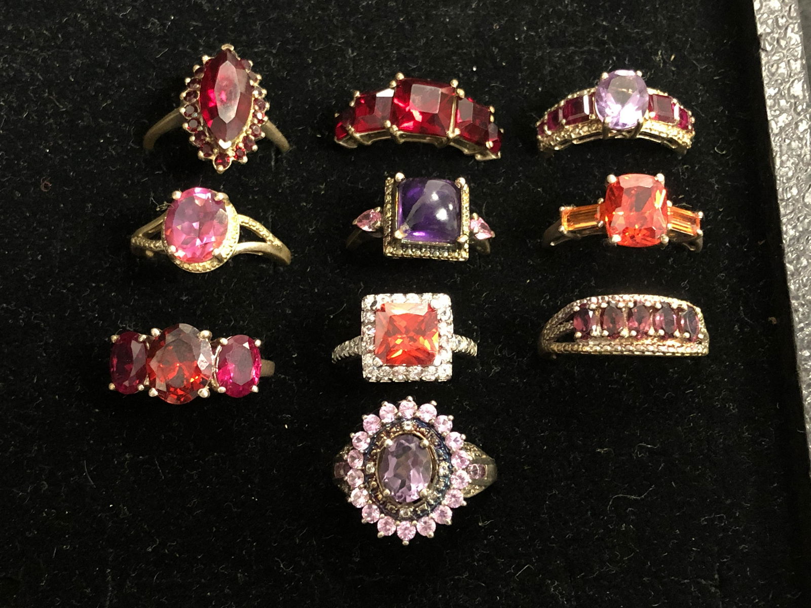(10)Asst Sterling Silver Rings,Various Stones - Sz 7 / (1 of 3)