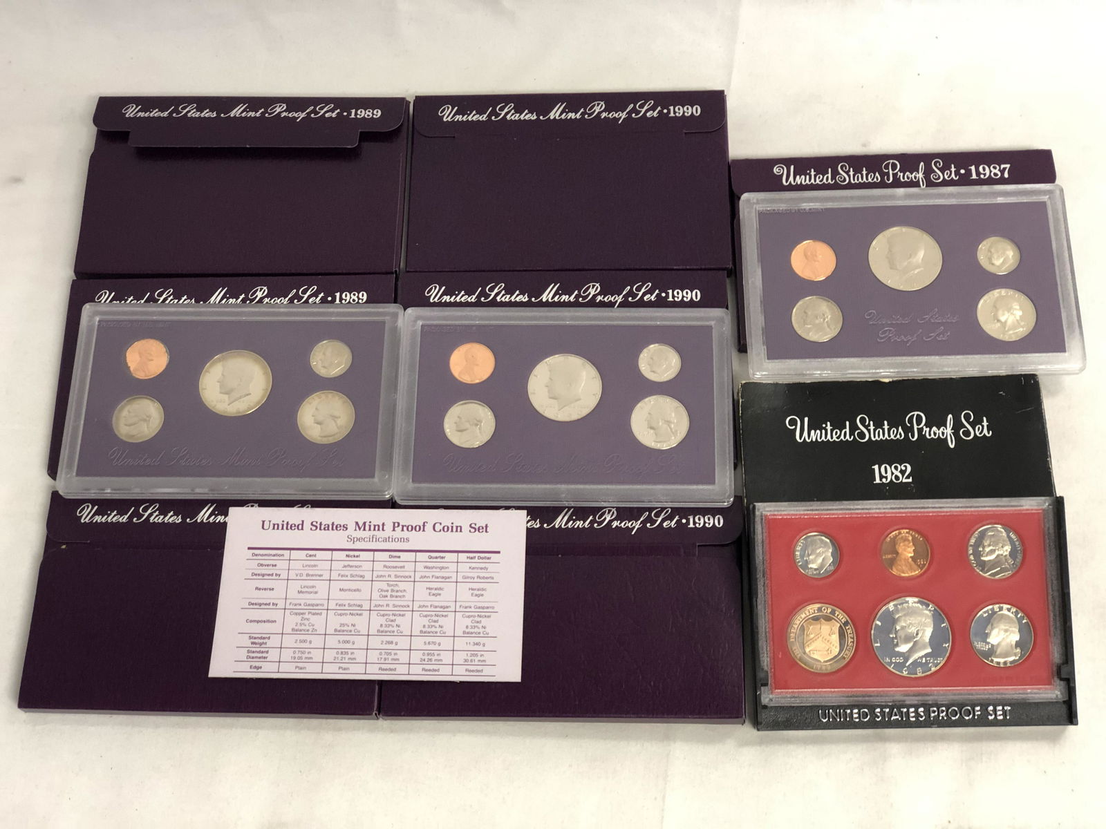 (8)United States Coin Proof Sets - 1982, 1987, (3)1989 (1 of 9)