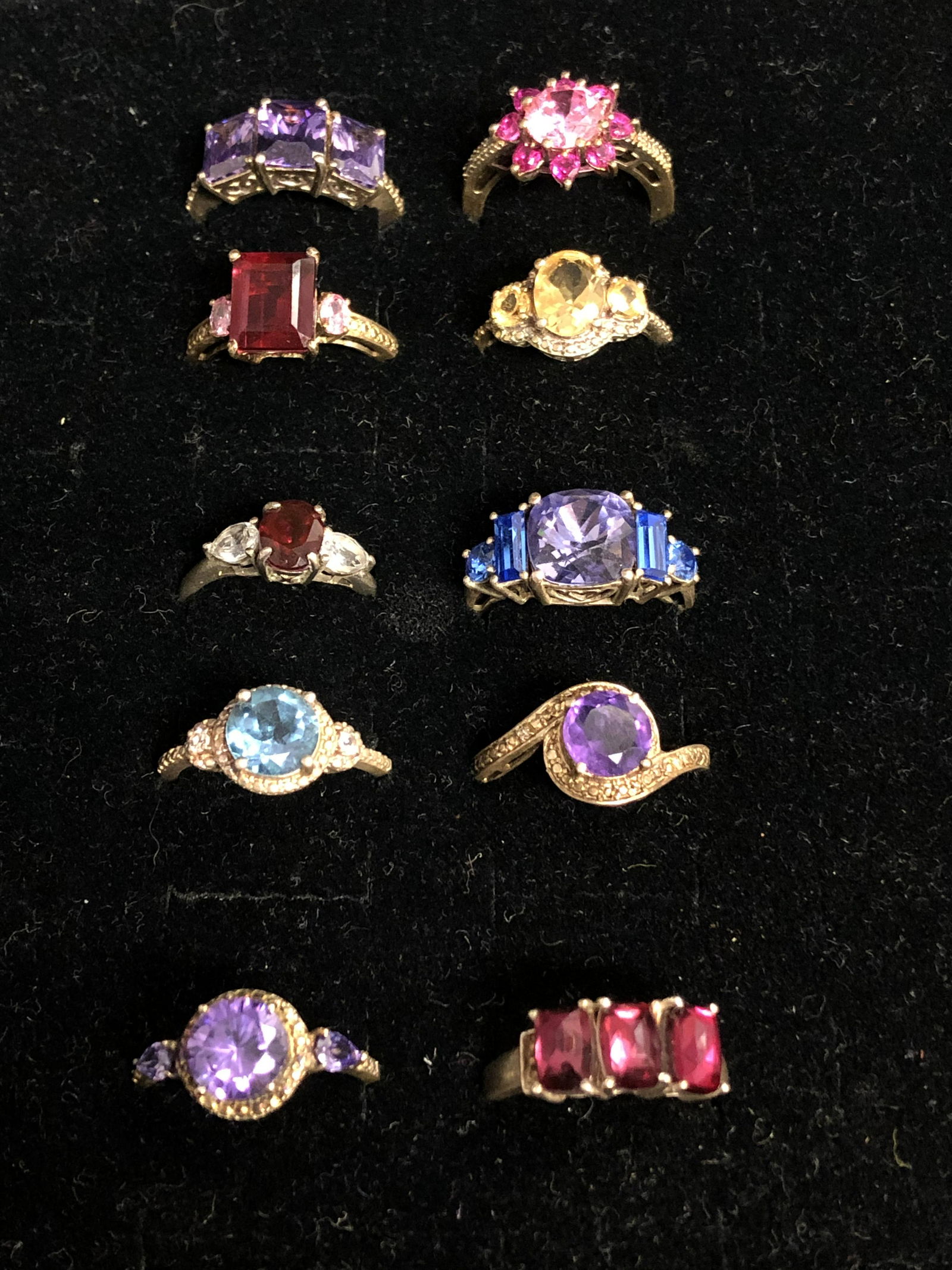 (10)Sterling Silver Rings, Various Styles / Stones - Sz (1 of 3)