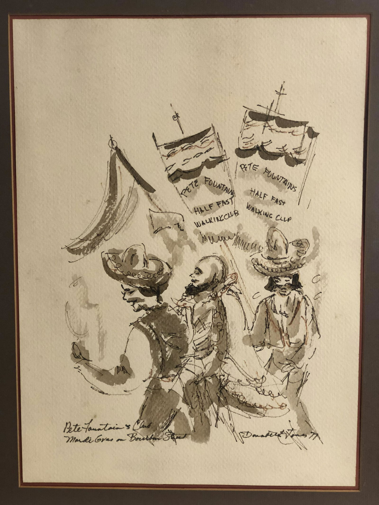 Donabeth Jones Mardi Gras Watercolor - Framed 16.5'' x (1 of 5)