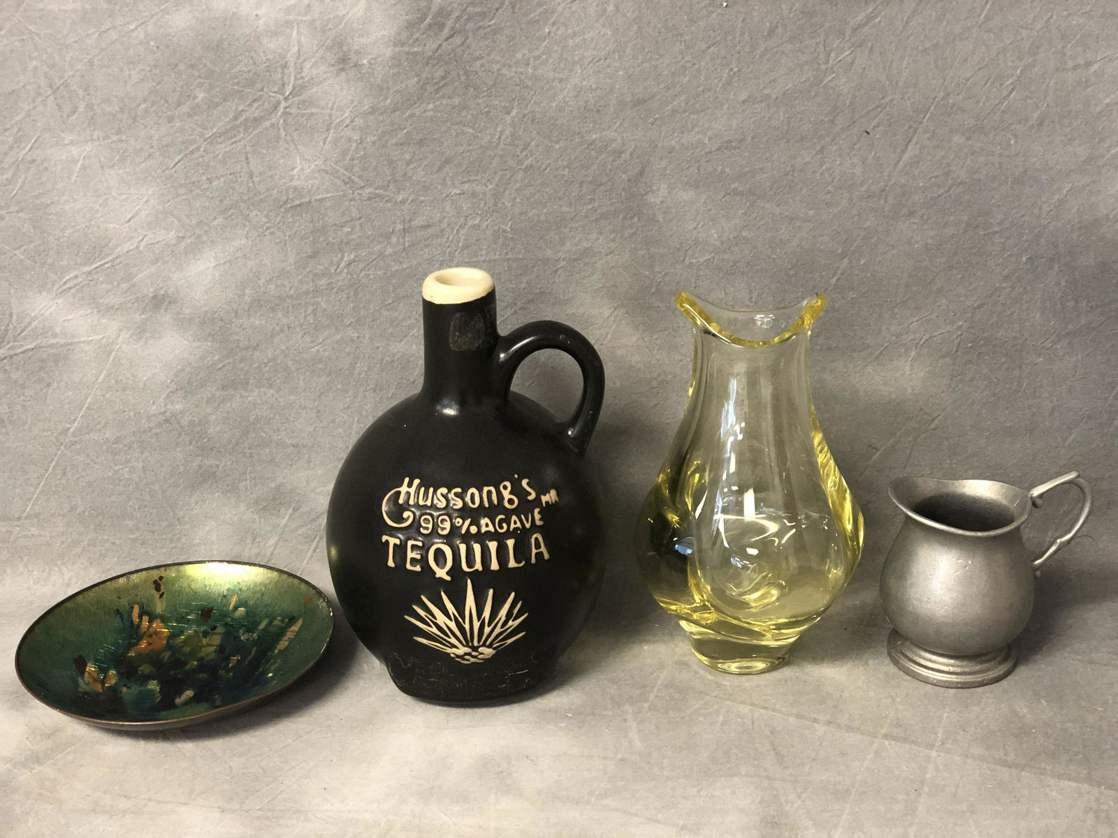 Art Glass Vase, Copper Enamel Plate, More - San (1 of 6)