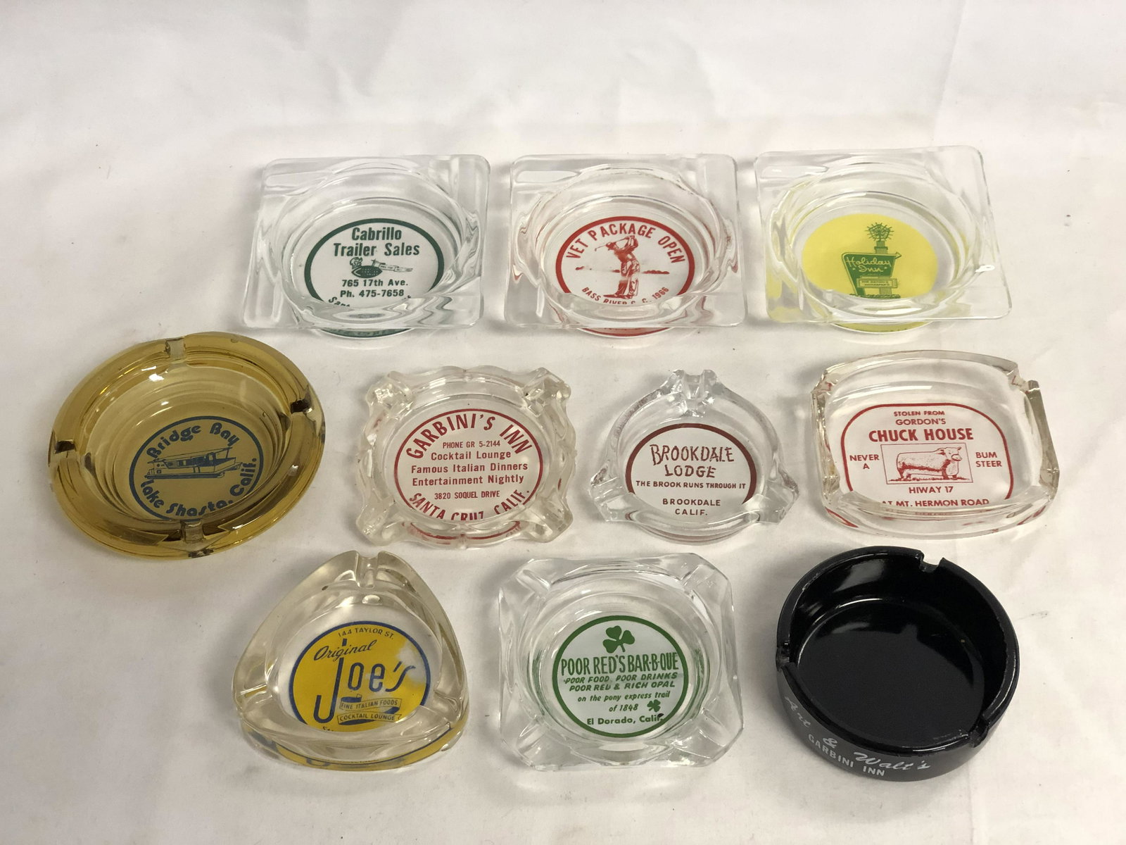 10 Vintage Santa Cruz,CA  Ashtrays - Brookdale Lodge, (1 of 4)