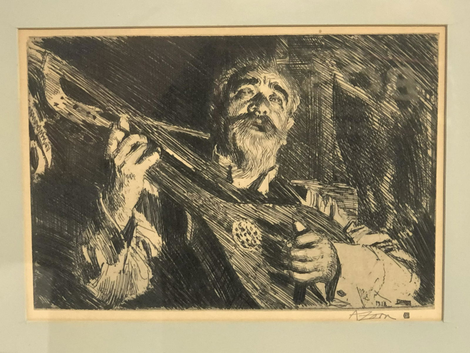 (1860-1920)Anders Zorn Etching ''Vicke'' - Framed (1 of 4)