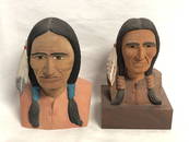 (2)HandCarved 'Al Noren' Native American Figures -